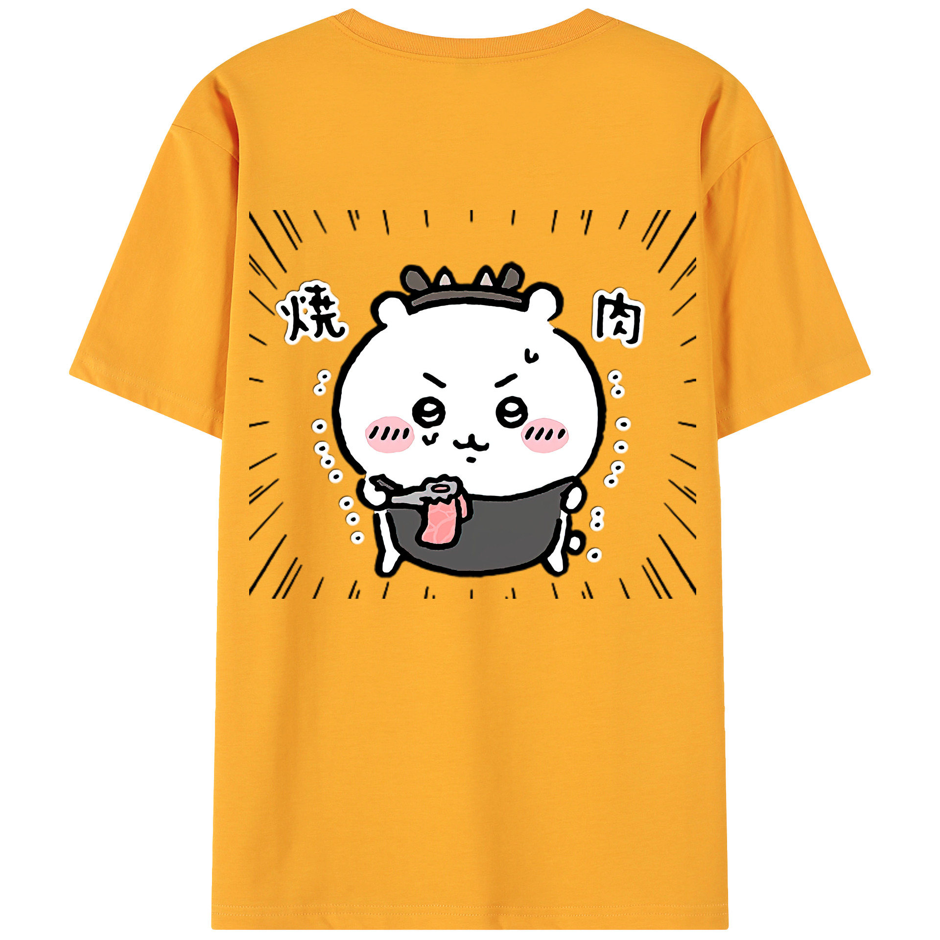 （画像用） ちいかわ ちいかわ Chii-kawa chiikawa 綿100％ メンズ半袖Tシャツ（バックプリント） 通気性