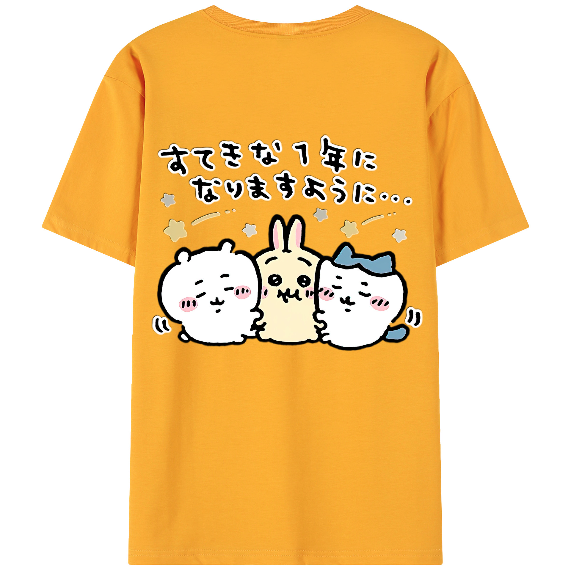 （画像用） ちいかわ ちいかわ Chii-kawa chiikawa 綿100％ メンズ半袖Tシャツ（バックプリント） 通気性