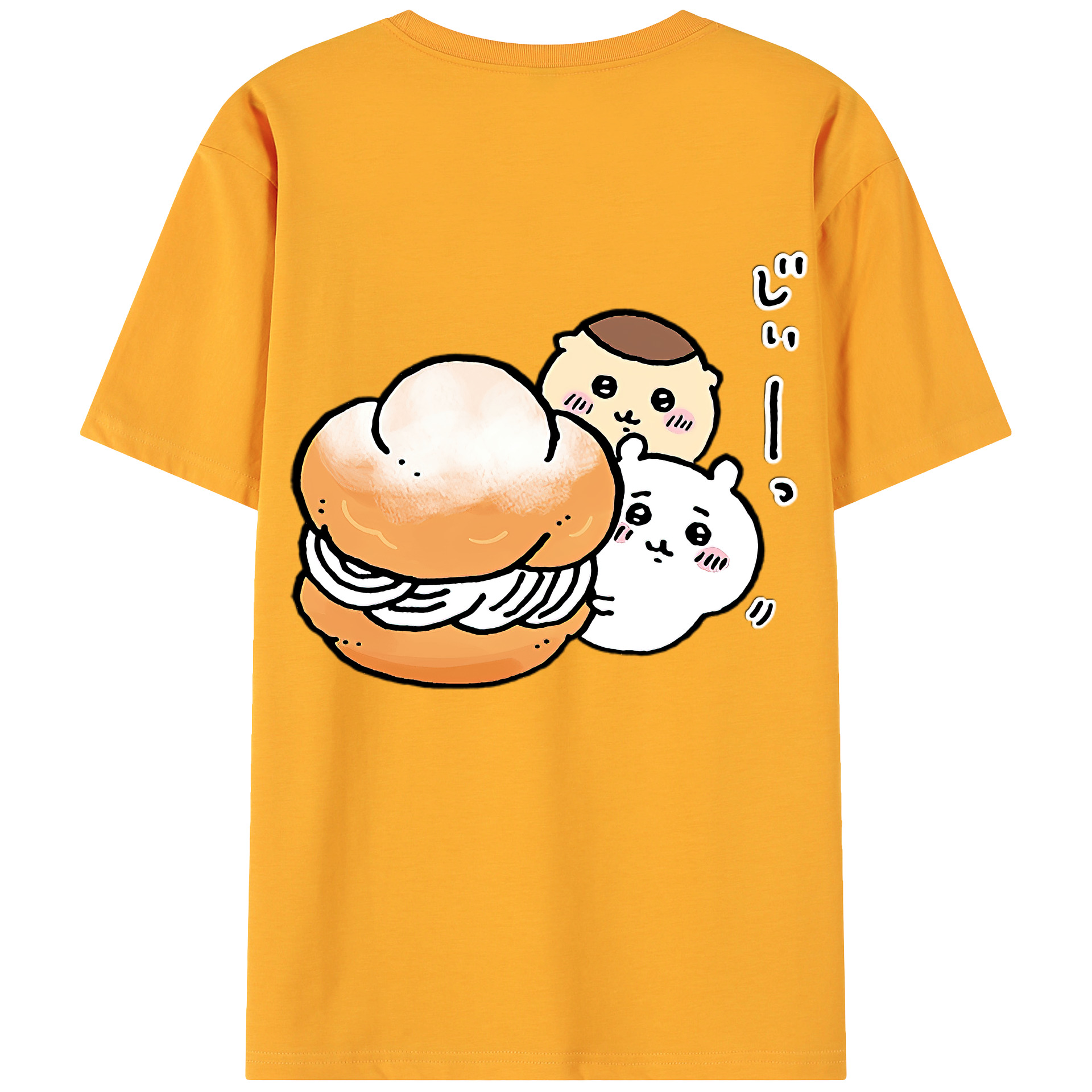 （画像用） ちいかわ くりまんじゅう Chii-kawa kuri manjū 綿100％ メンズ半袖Tシャツ（バックプリント） 通気性