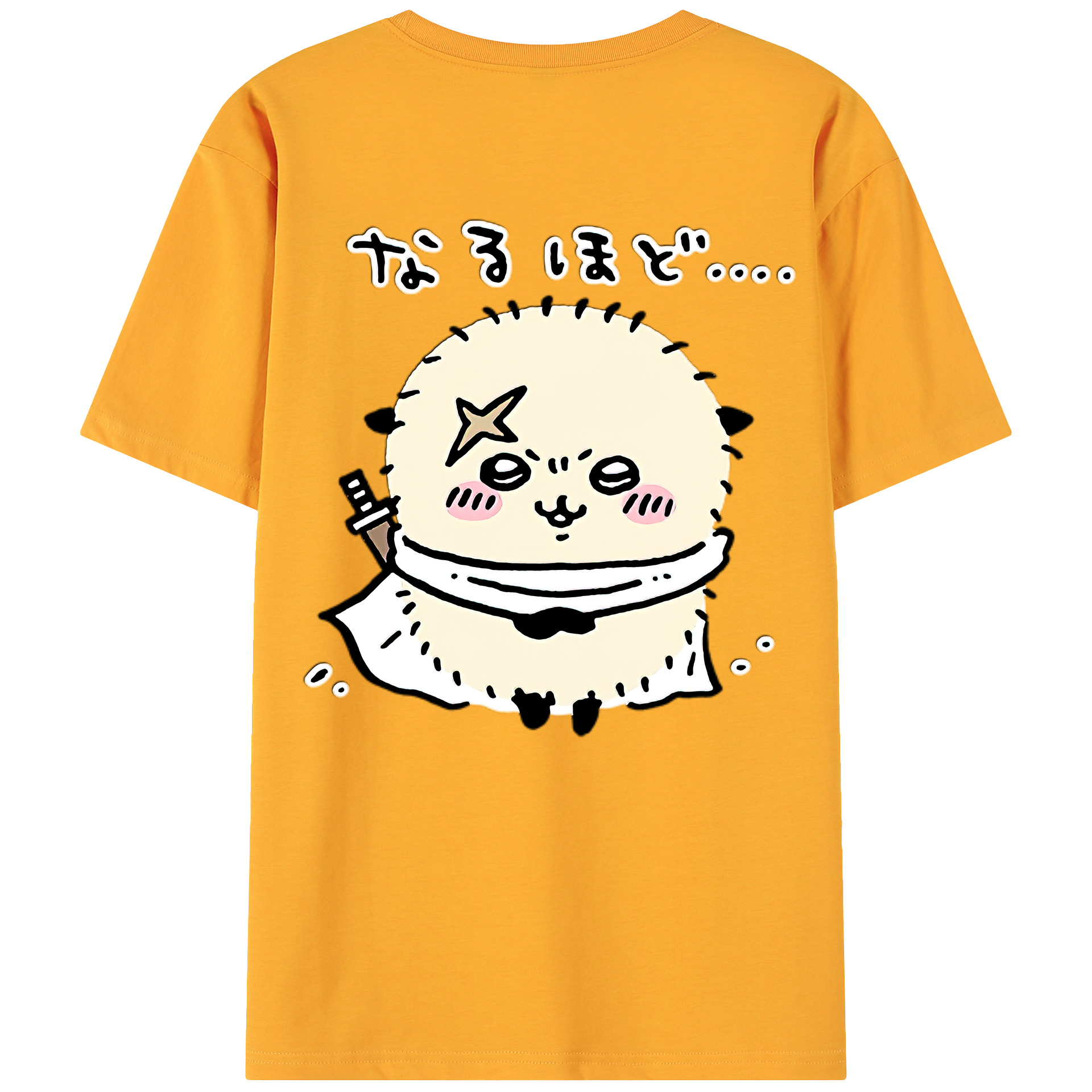 （画像用） ちいかわ ラッコ Chii-kawa Sea otter 綿100％ メンズ半袖Tシャツ（バックプリント） 通気性