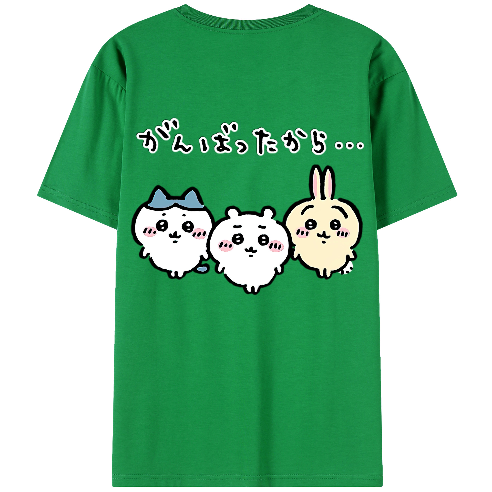 （画像用） ちいかわ ハチワレ Chii-kawa hachiware 綿100％ メンズ半袖Tシャツ（バックプリント） 通気性