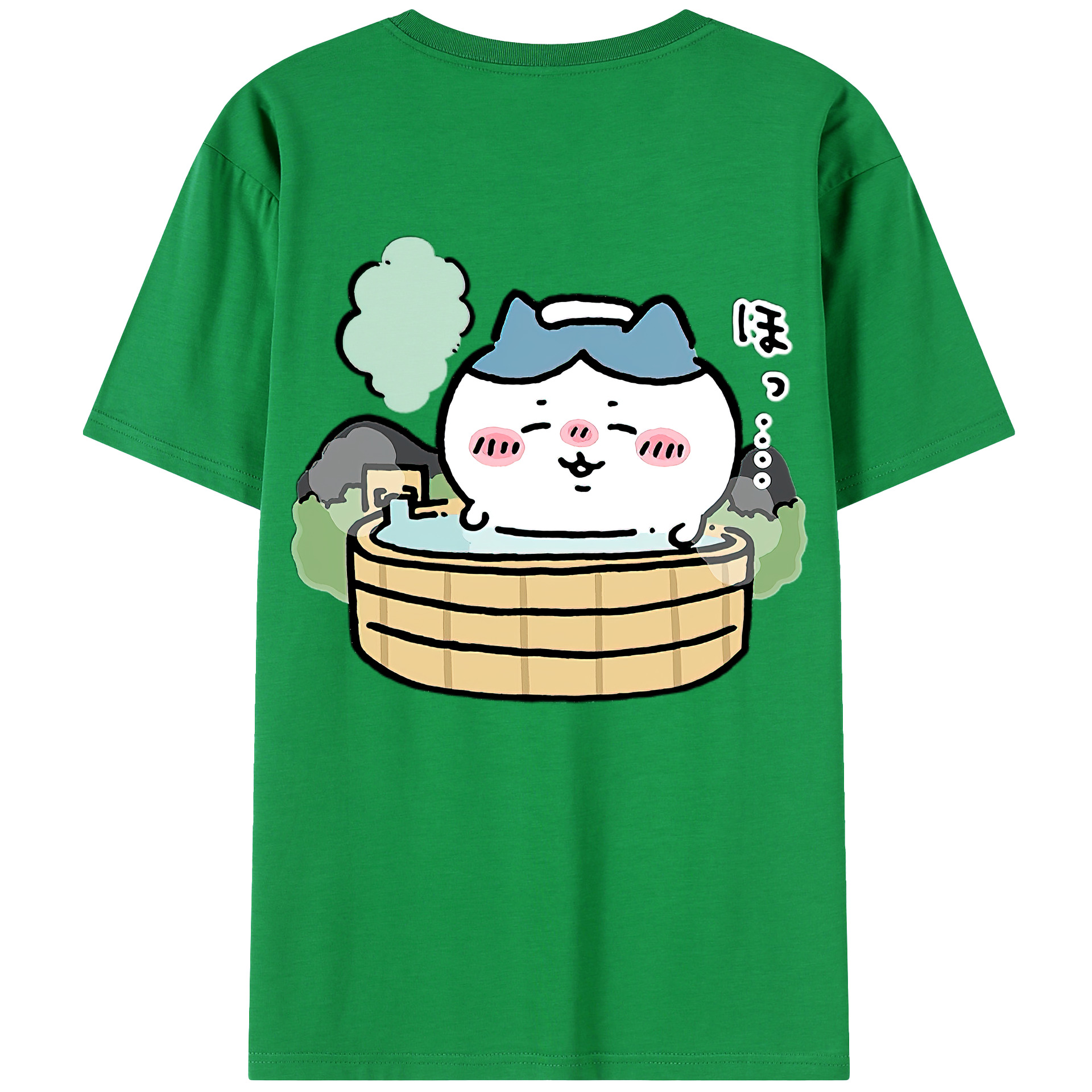 （画像用） ちいかわ ハチワレ Chii-kawa hachiware 綿100％ メンズ半袖Tシャツ（バックプリント） 通気性