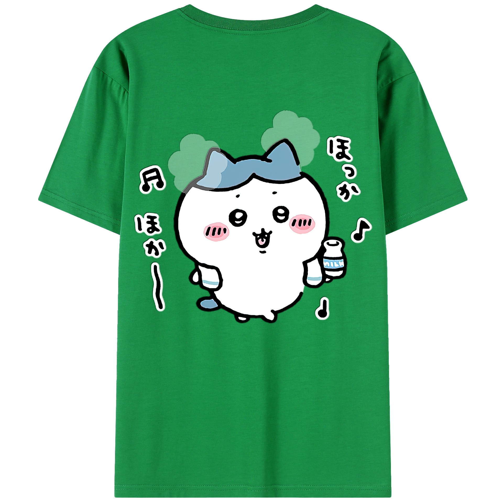 （画像用） ちいかわ ハチワレ Chii-kawa hachiware 綿100％ メンズ半袖Tシャツ（バックプリント） 通気性