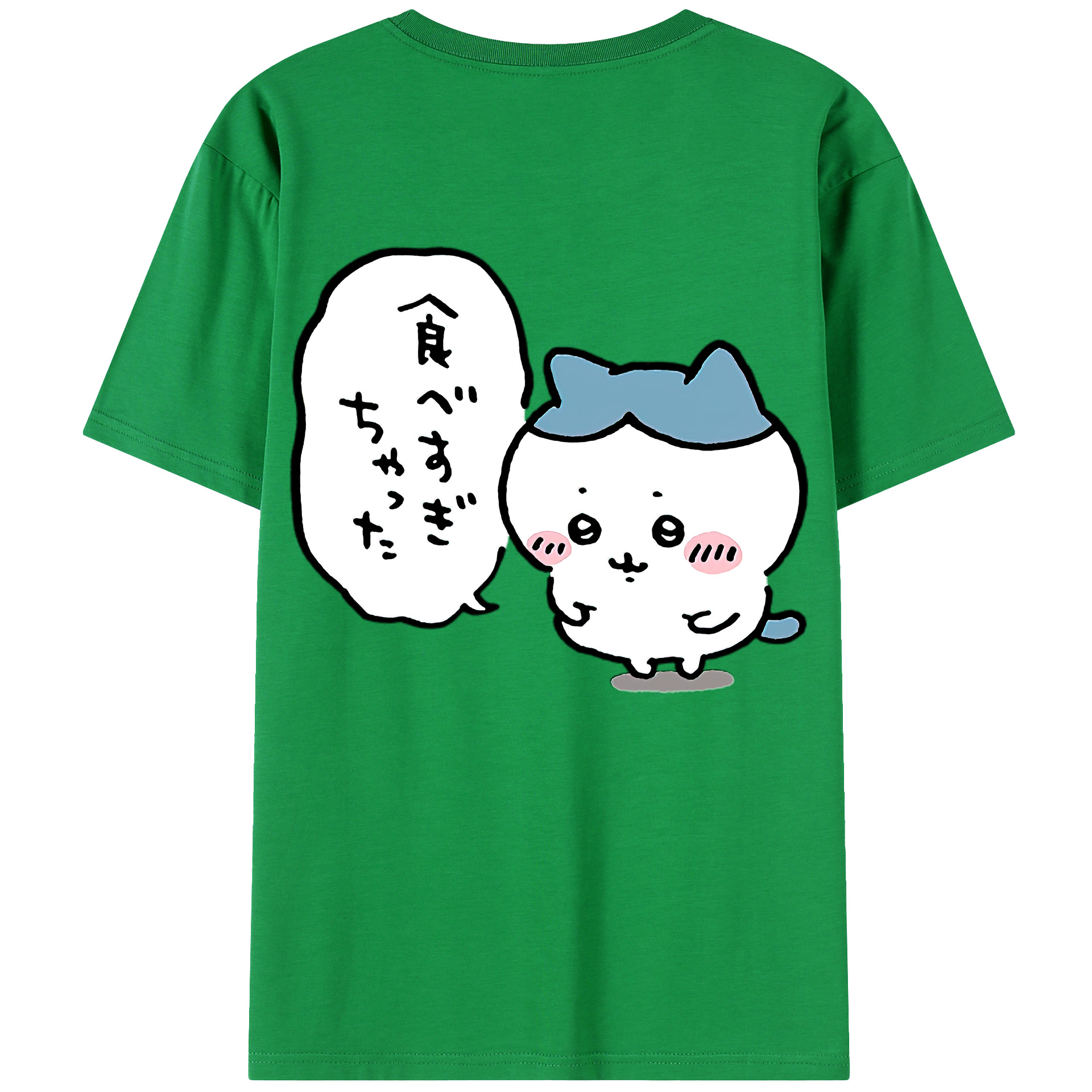 （画像用） ちいかわ ハチワレ Chii-kawa hachiware 綿100％ メンズ半袖Tシャツ（バックプリント） 通気性