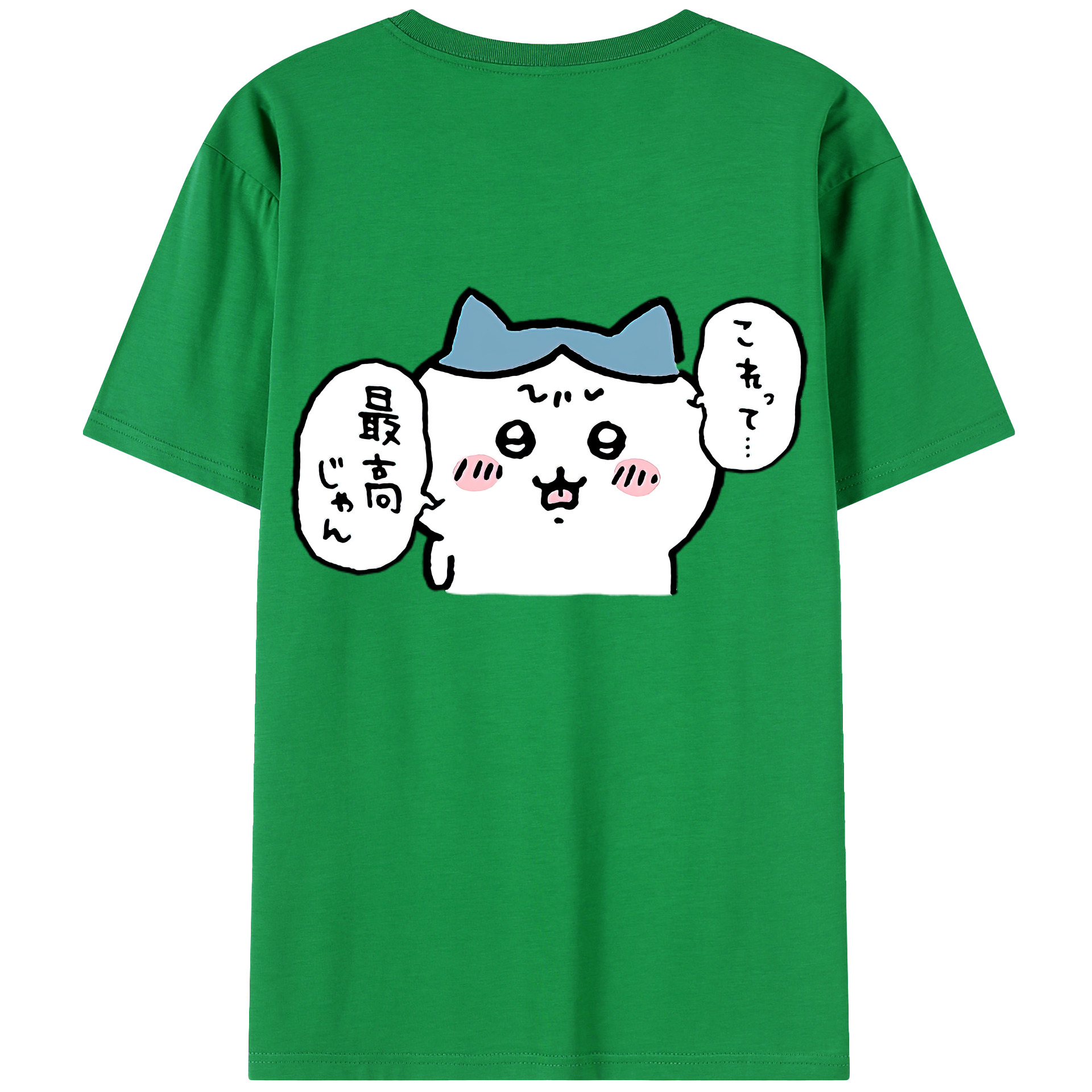 （画像用） ちいかわ ハチワレ Chii-kawa hachiware 綿100％ メンズ半袖Tシャツ（バックプリント） 通気性