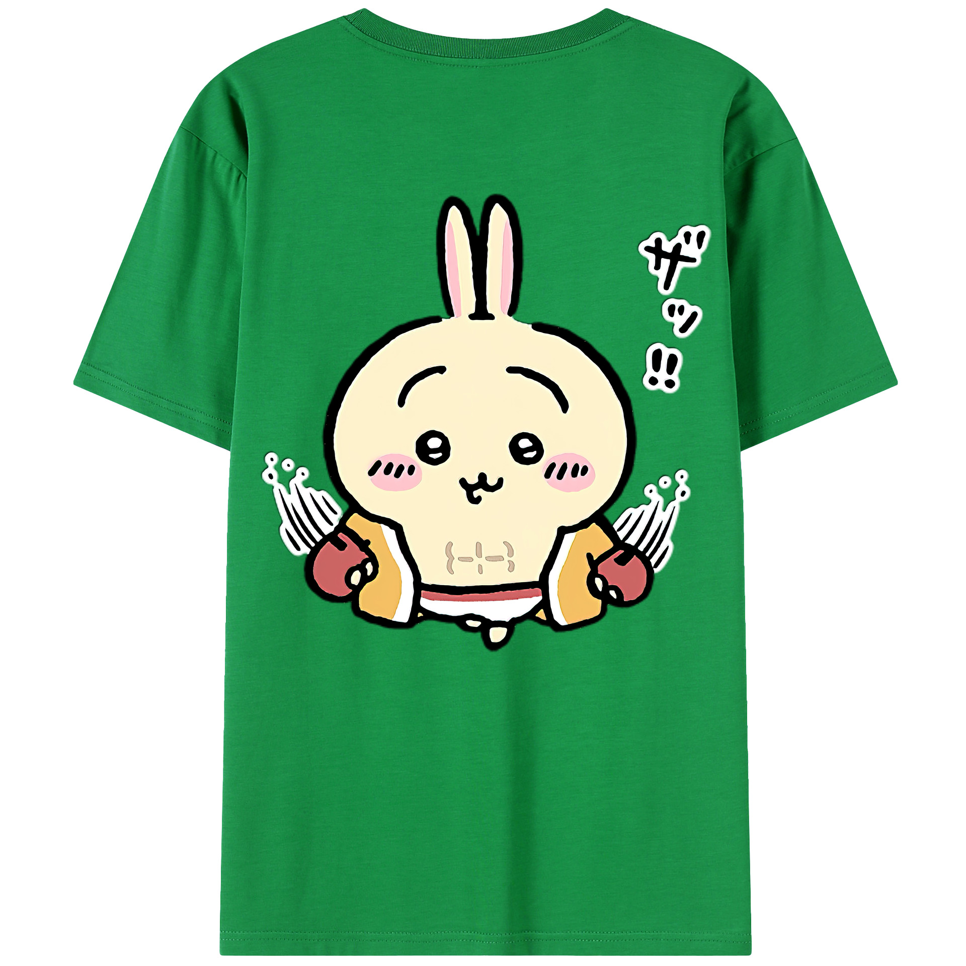 （画像用） ちいかわ うさぎ Chii-kawa usagi 綿100％ メンズ半袖Tシャツ（バックプリント） 通気性