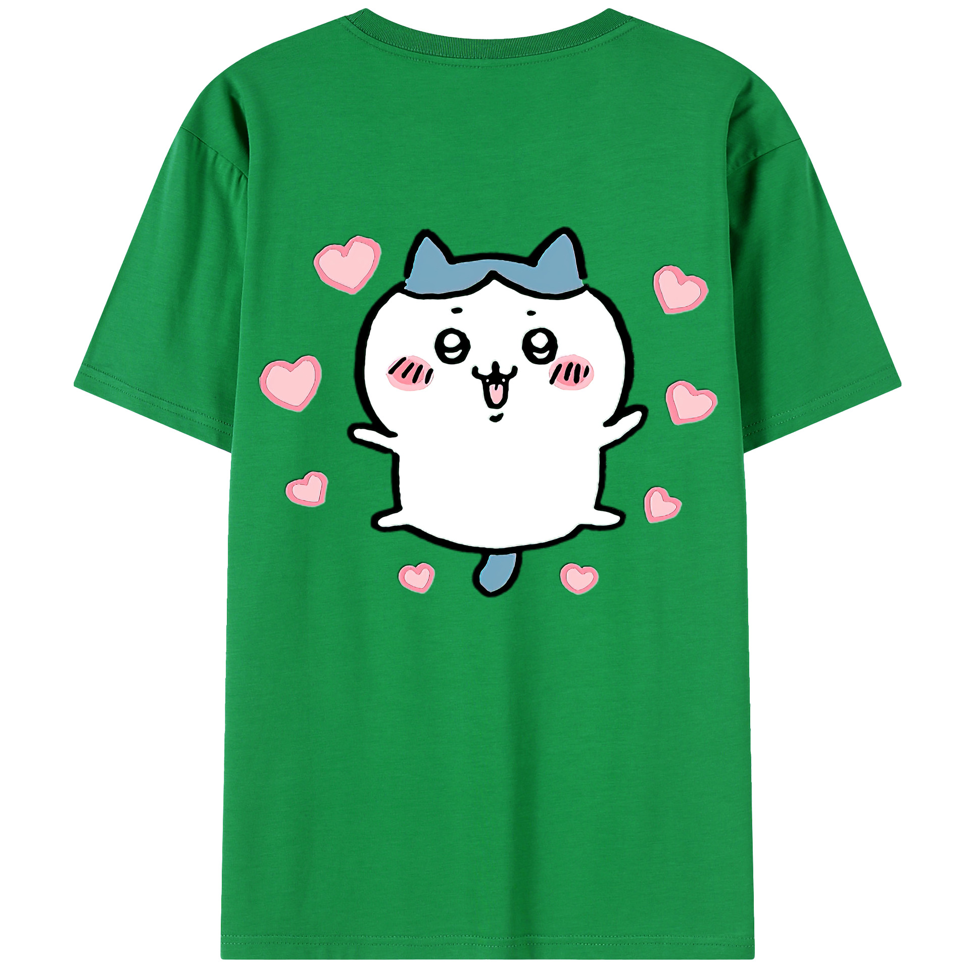 （画像用） ちいかわ ハチワレ Chii-kawa hachiware 綿100％ メンズ半袖Tシャツ（バックプリント） 通気性
