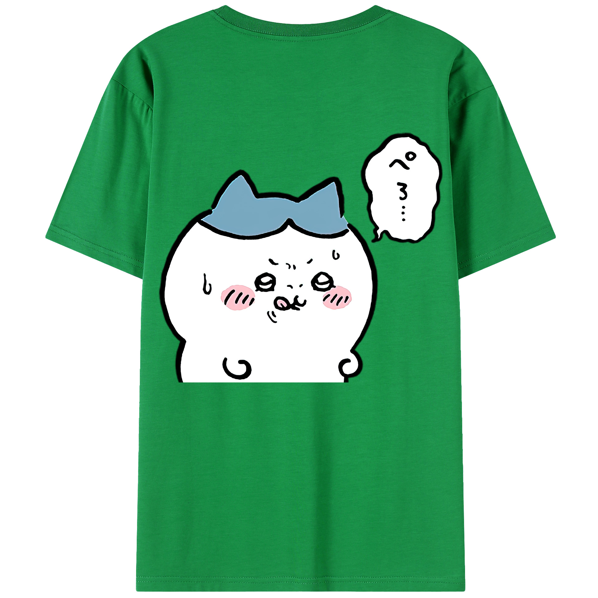 （画像用） ちいかわ ハチワレ Chii-kawa hachiware 綿100％ メンズ半袖Tシャツ（バックプリント） 通気性