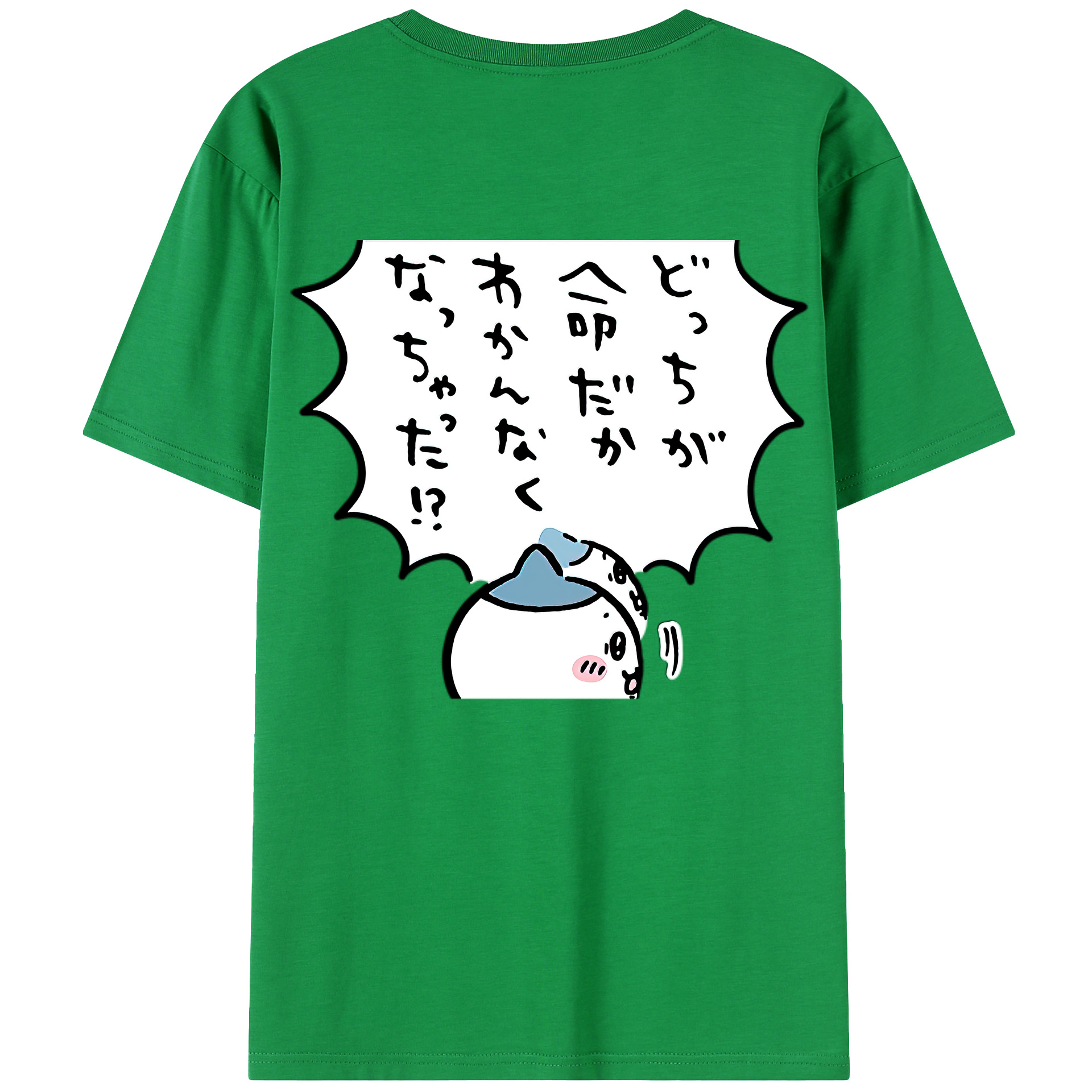 （画像用） ちいかわ ハチワレ Chii-kawa hachiware 綿100％ メンズ半袖Tシャツ（バックプリント） 通気性