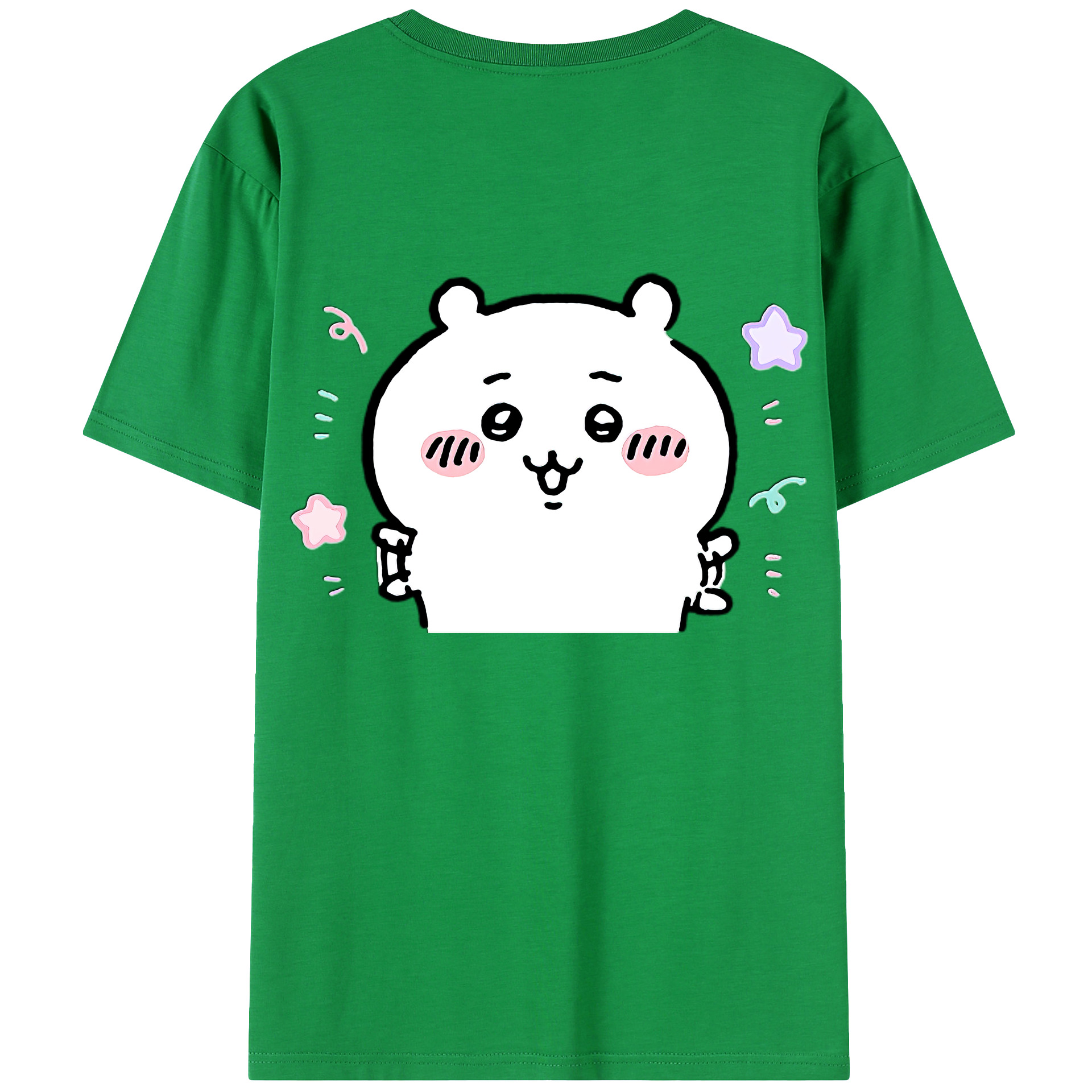 （画像用） ちいかわ ちいかわ Chii-kawa chiikawa 綿100％ メンズ半袖Tシャツ（バックプリント） 通気性