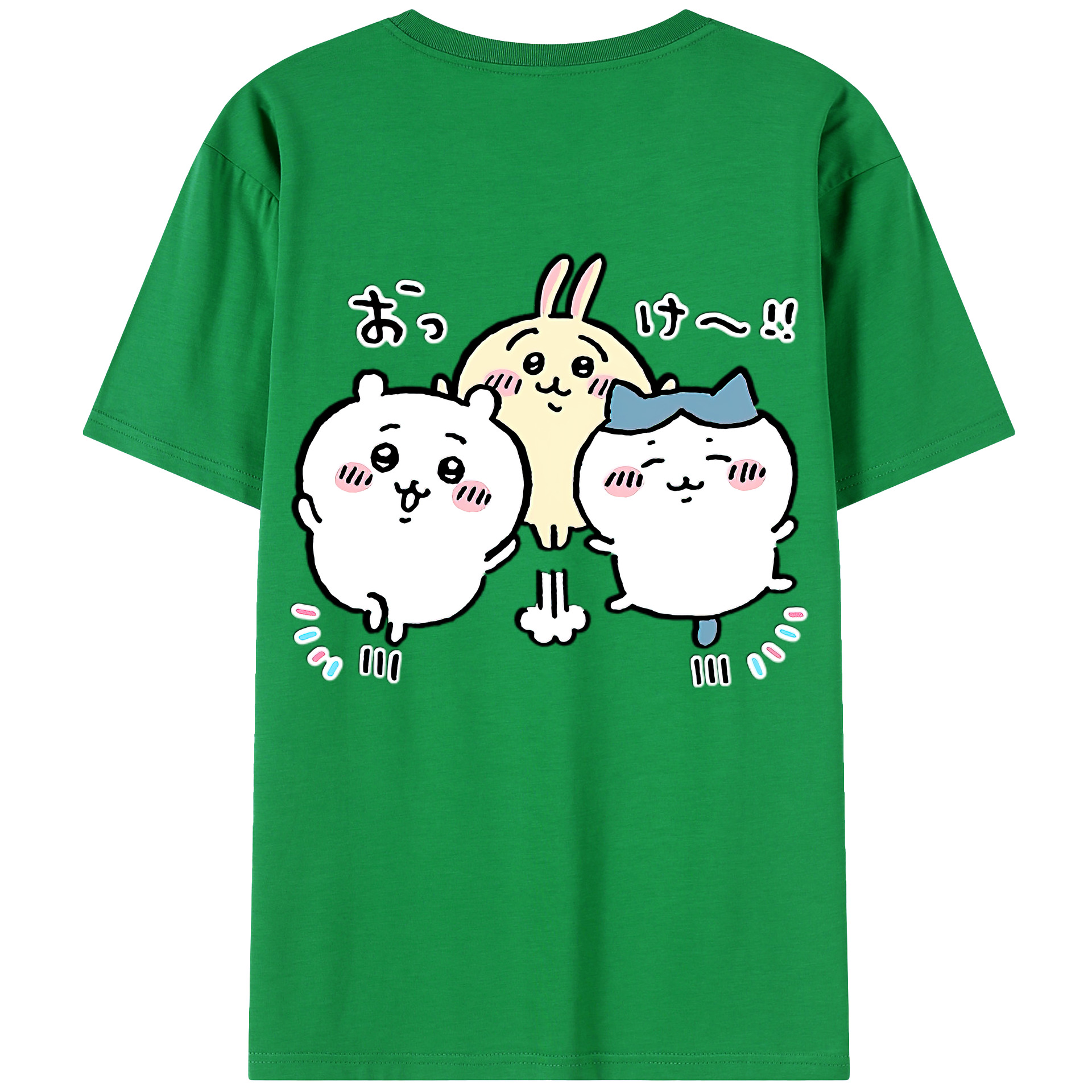 （画像用） ちいかわ ちいかわ Chii-kawa chiikawa 綿100％ メンズ半袖Tシャツ（バックプリント） 通気性