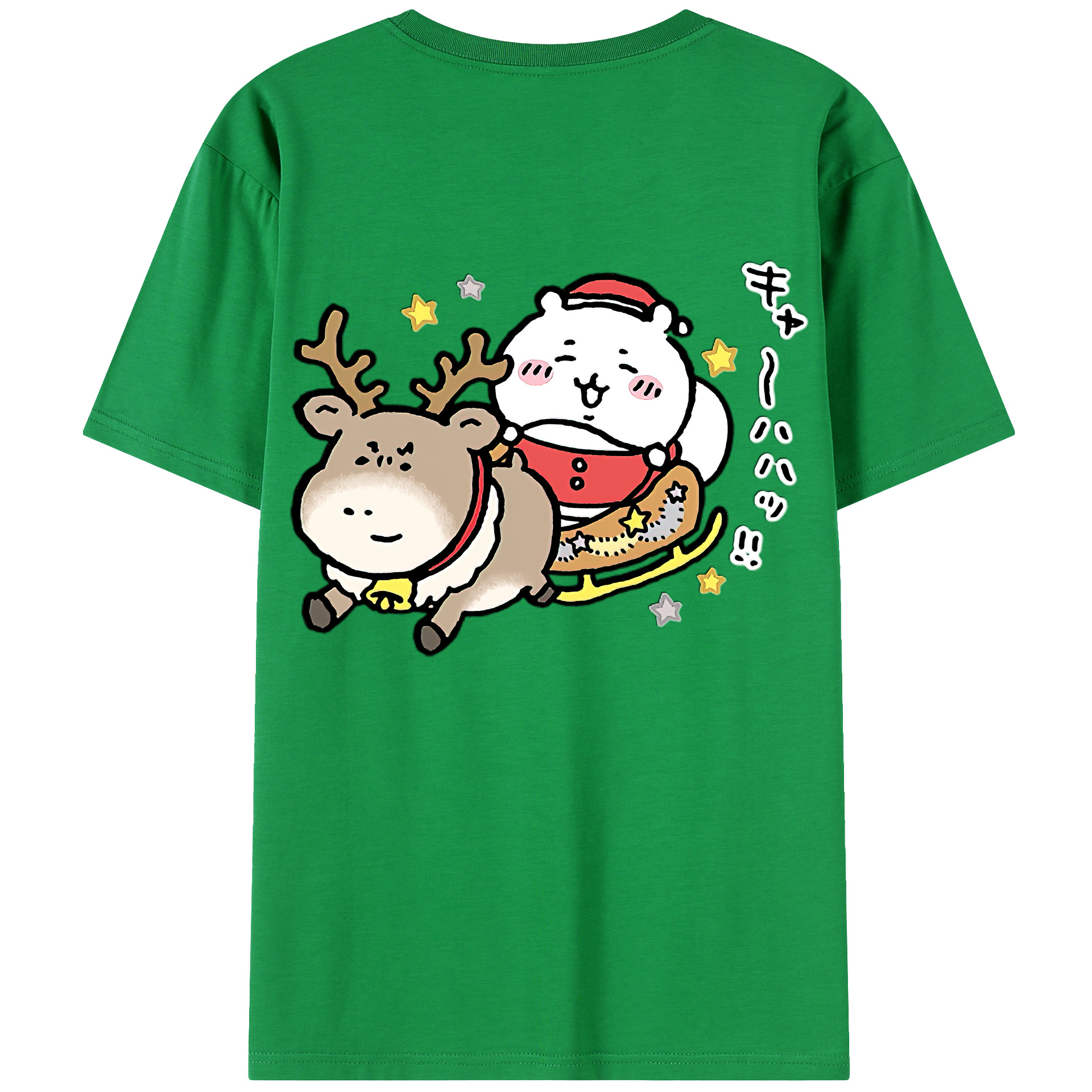 （画像用） ちいかわ ちいかわ Chii-kawa chiikawa 綿100％ メンズ半袖Tシャツ（バックプリント） 通気性