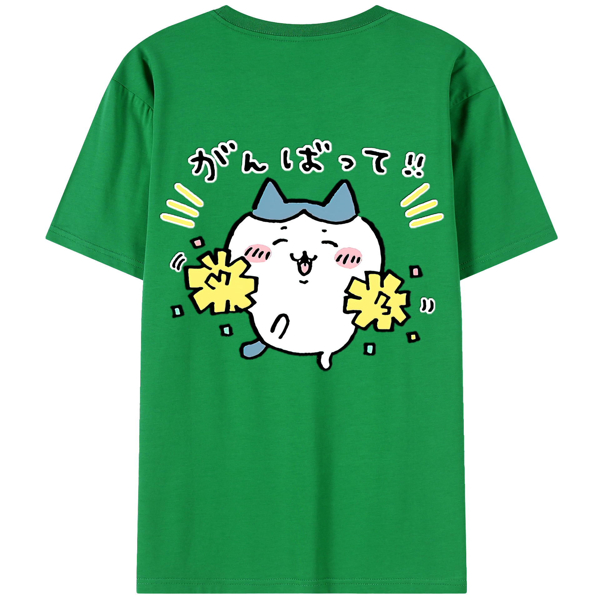 （画像用） ちいかわ ハチワレ Chii-kawa hachiware 綿100％ メンズ半袖Tシャツ（バックプリント） 通気性