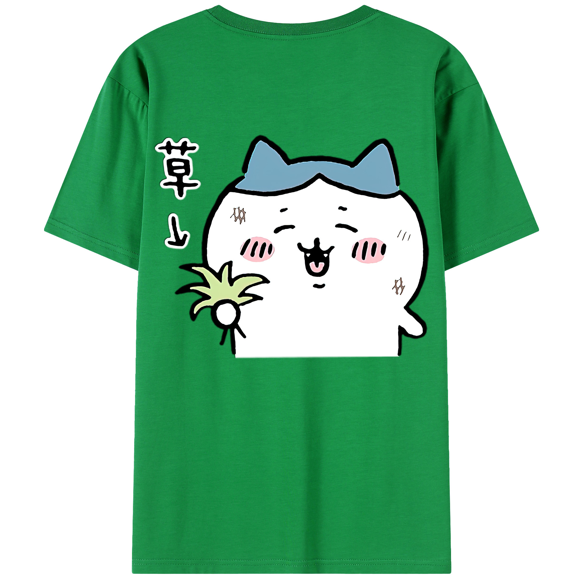 （画像用） ちいかわ ハチワレ Chii-kawa hachiware 綿100％ メンズ半袖Tシャツ（バックプリント） 通気性