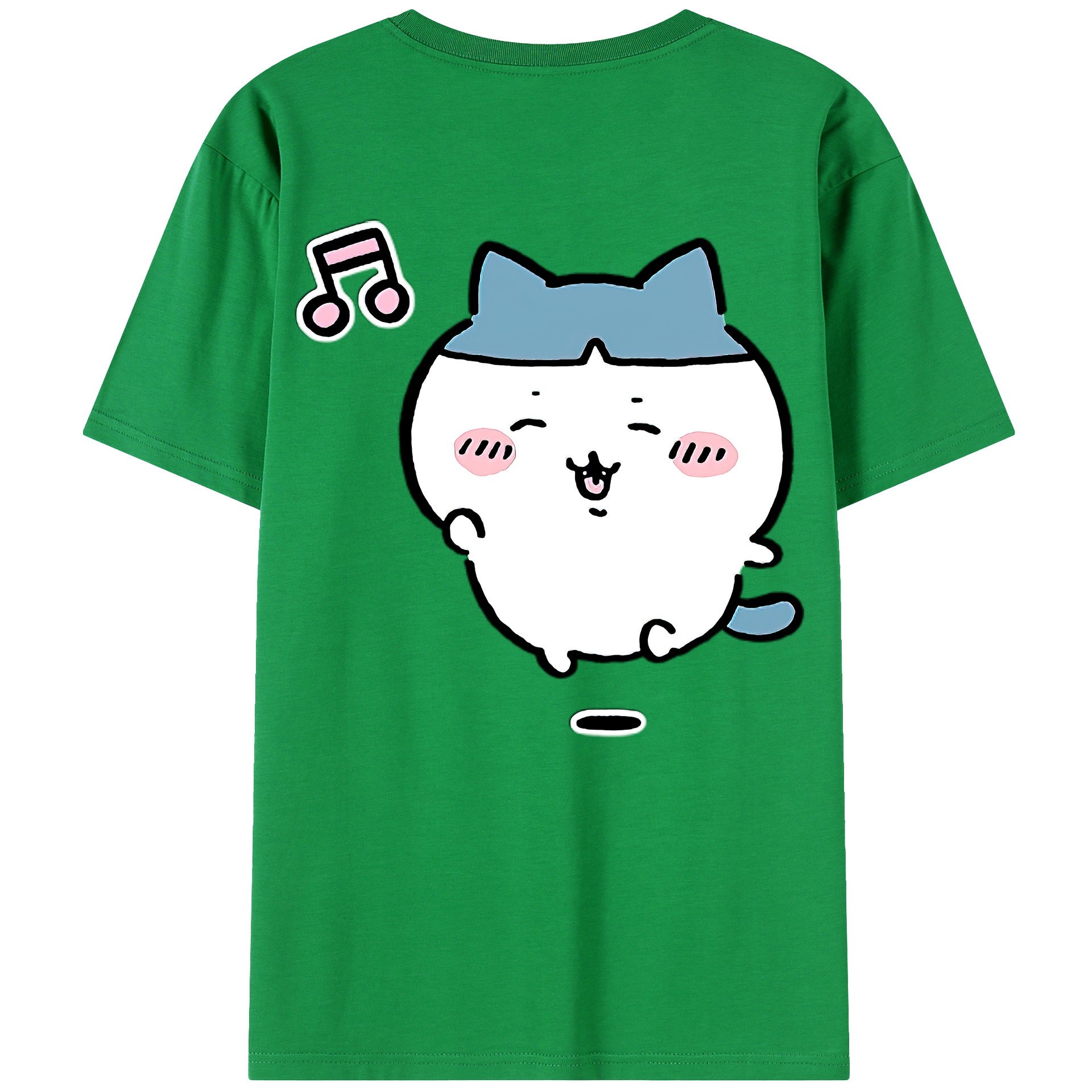 （画像用） ちいかわ ハチワレ Chii-kawa hachiware 綿100％ メンズ半袖Tシャツ（バックプリント） 通気性