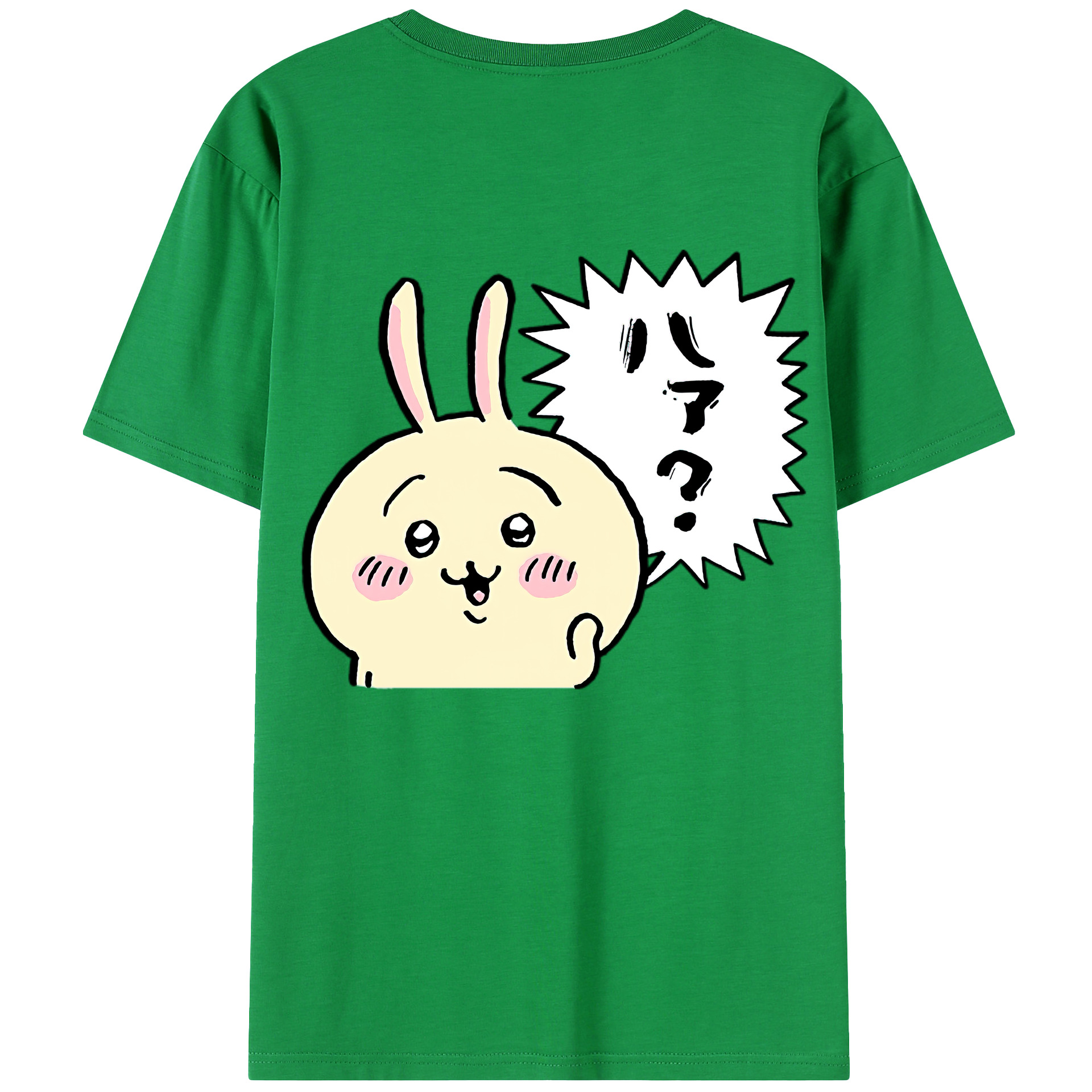 （画像用） ちいかわ うさぎ Chii-kawa usagi 綿100％ メンズ半袖Tシャツ（バックプリント） 通気性
