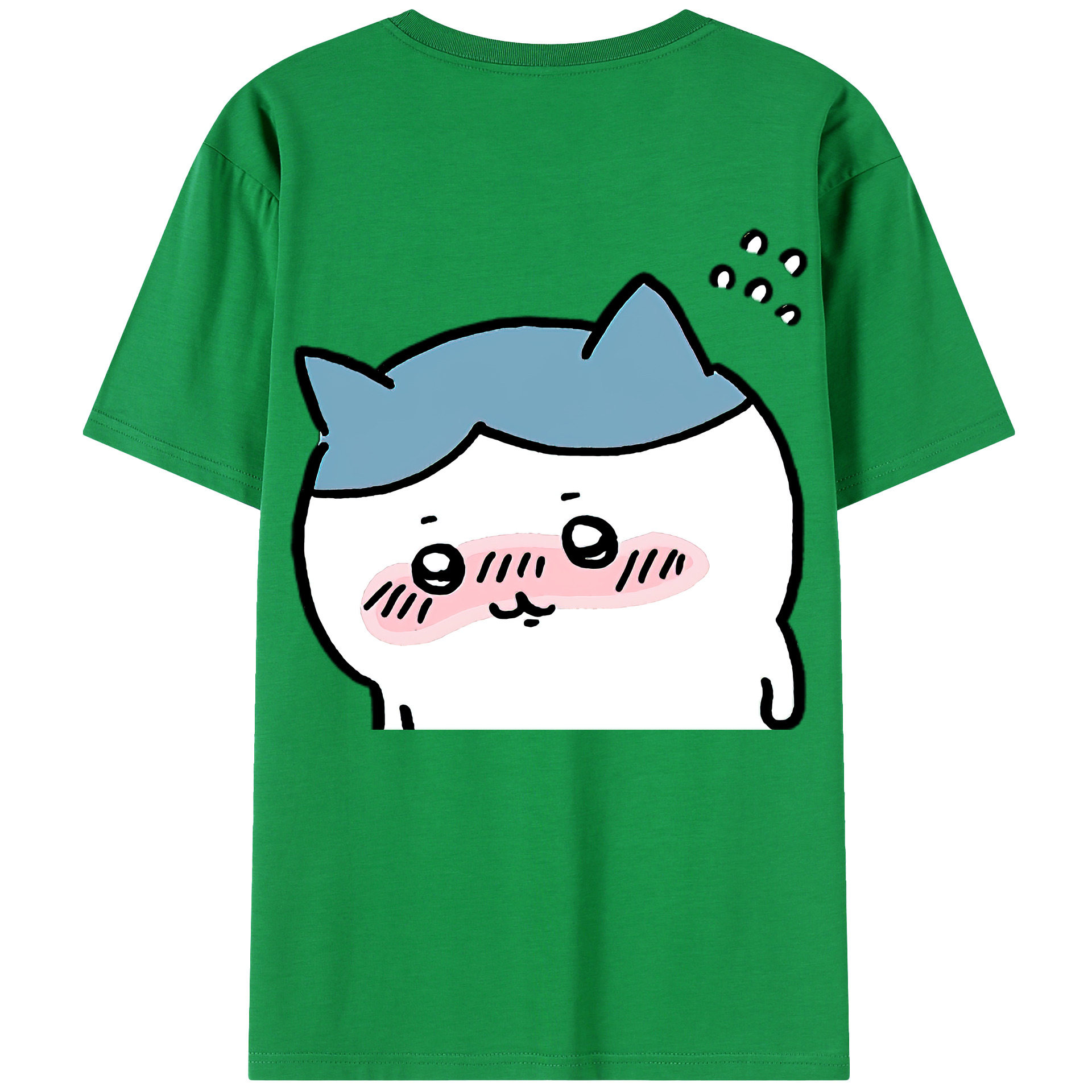 （画像用） ちいかわ ハチワレ Chii-kawa hachiware 綿100％ メンズ半袖Tシャツ（バックプリント） 通気性