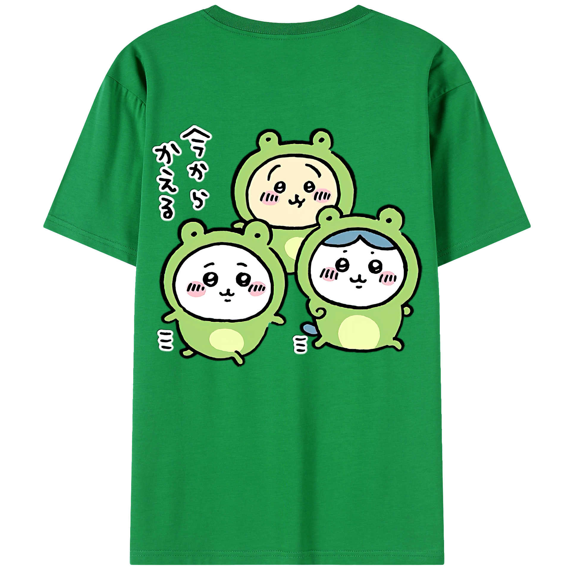 （画像用） ちいかわ ハチワレ Chii-kawa hachiware 綿100％ メンズ半袖Tシャツ（バックプリント） 通気性