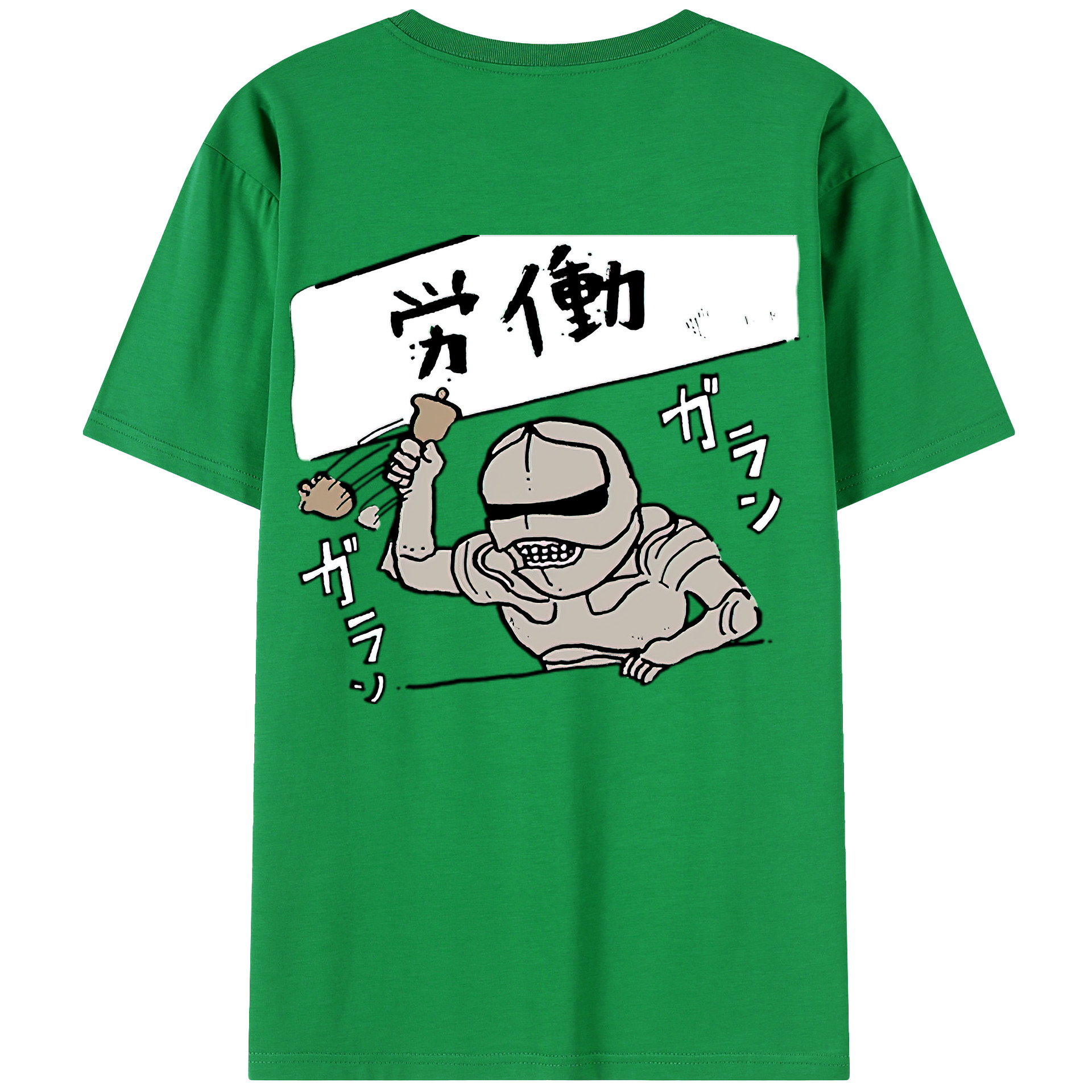 （画像用） ちいかわ 労働の鎧さん Chii-kawa Mr. Armor of Labor 綿100％ メンズ半袖Tシャツ（バックプリント） 通気性