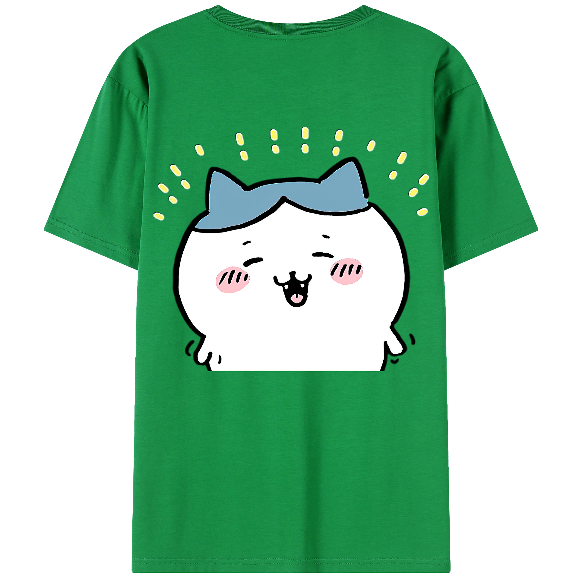 （画像用） ちいかわ ハチワレ Chii-kawa hachiware 綿100％ メンズ半袖Tシャツ（バックプリント） 通気性