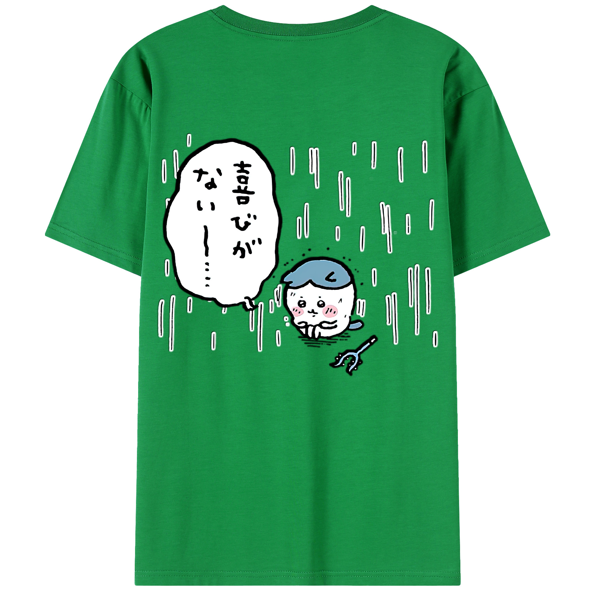 （画像用） ちいかわ ハチワレ Chii-kawa hachiware 綿100％ メンズ半袖Tシャツ（バックプリント） 通気性