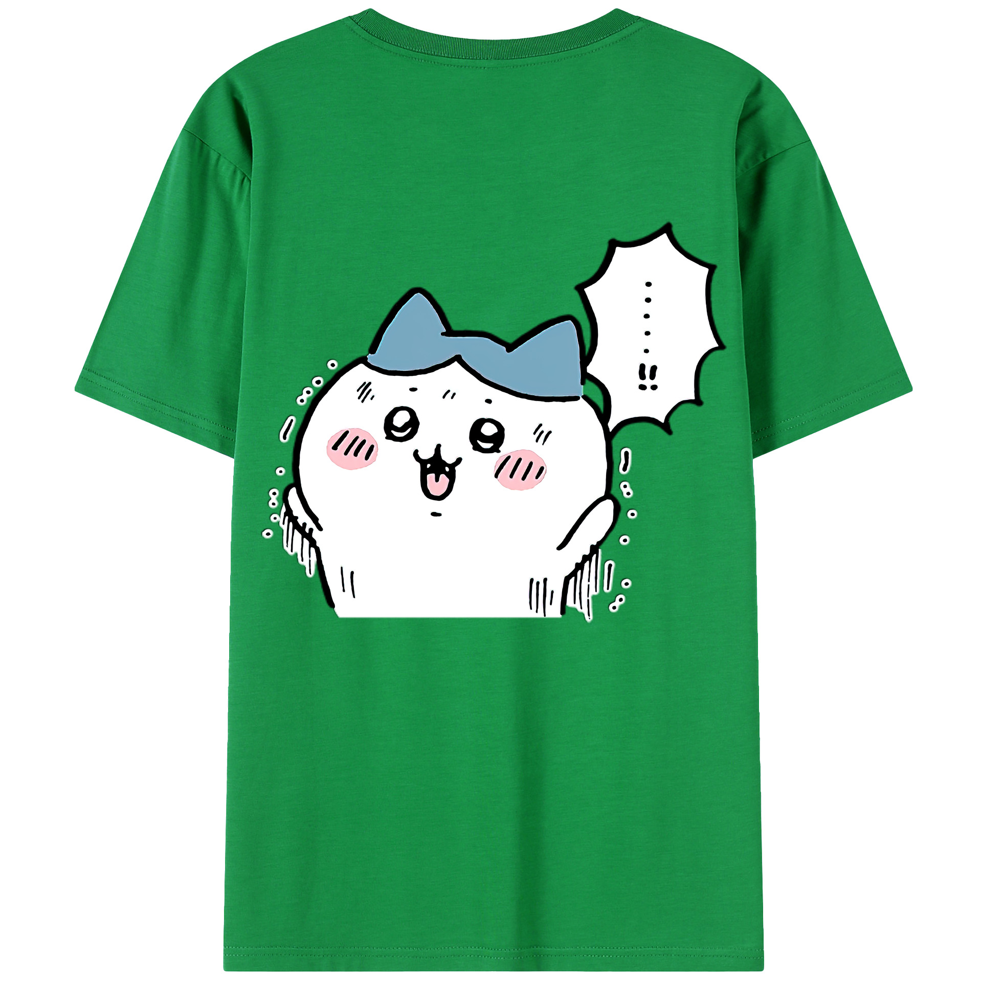 （画像用） ちいかわ ハチワレ Chii-kawa hachiware 綿100％ メンズ半袖Tシャツ（バックプリント） 通気性