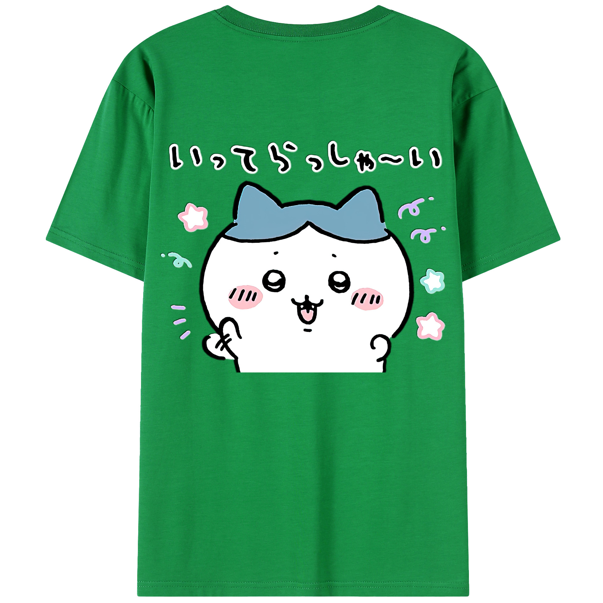 （画像用） ちいかわ ハチワレ Chii-kawa hachiware 綿100％ メンズ半袖Tシャツ（バックプリント） 通気性