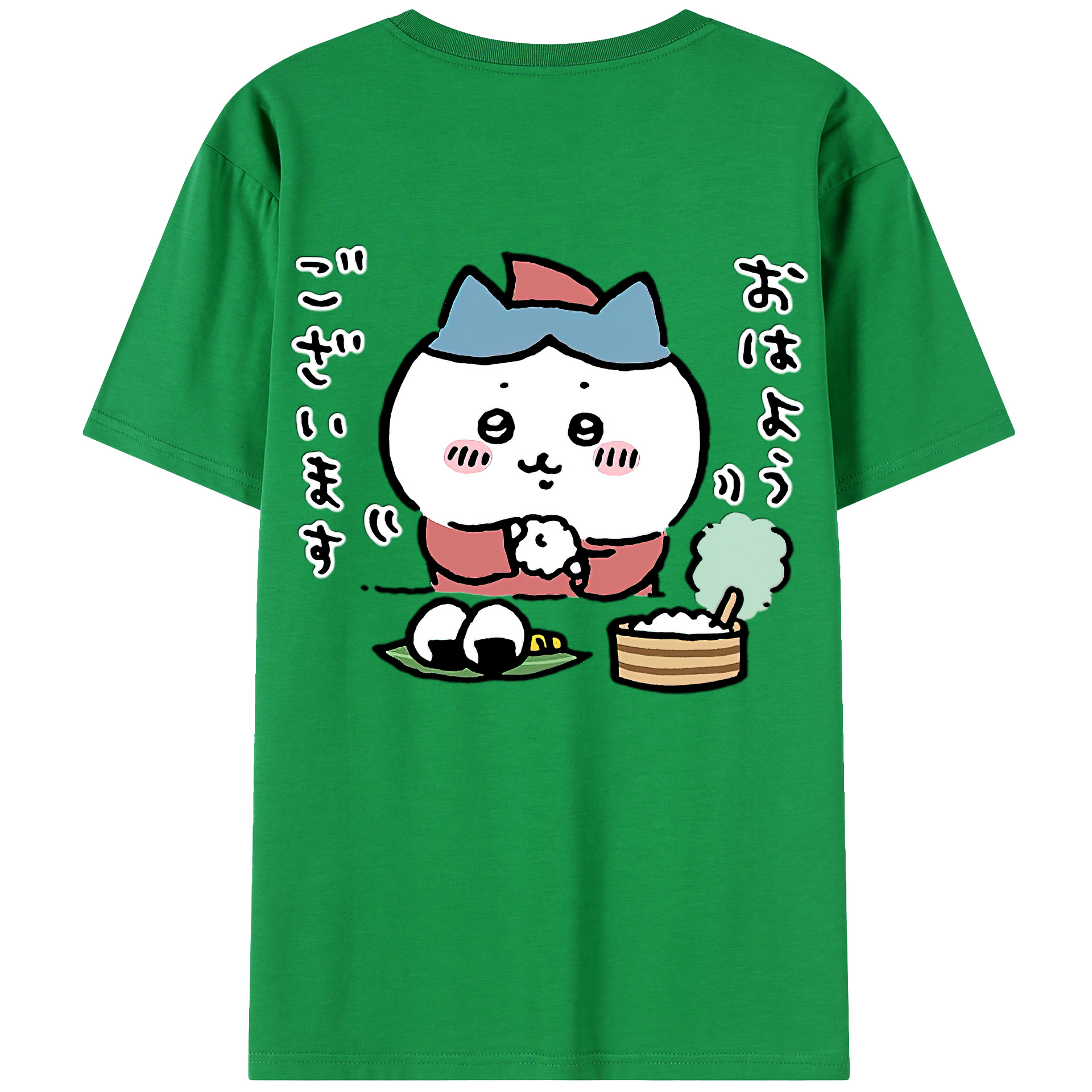 （画像用） ちいかわ ハチワレ Chii-kawa hachiware 綿100％ メンズ半袖Tシャツ（バックプリント） 通気性