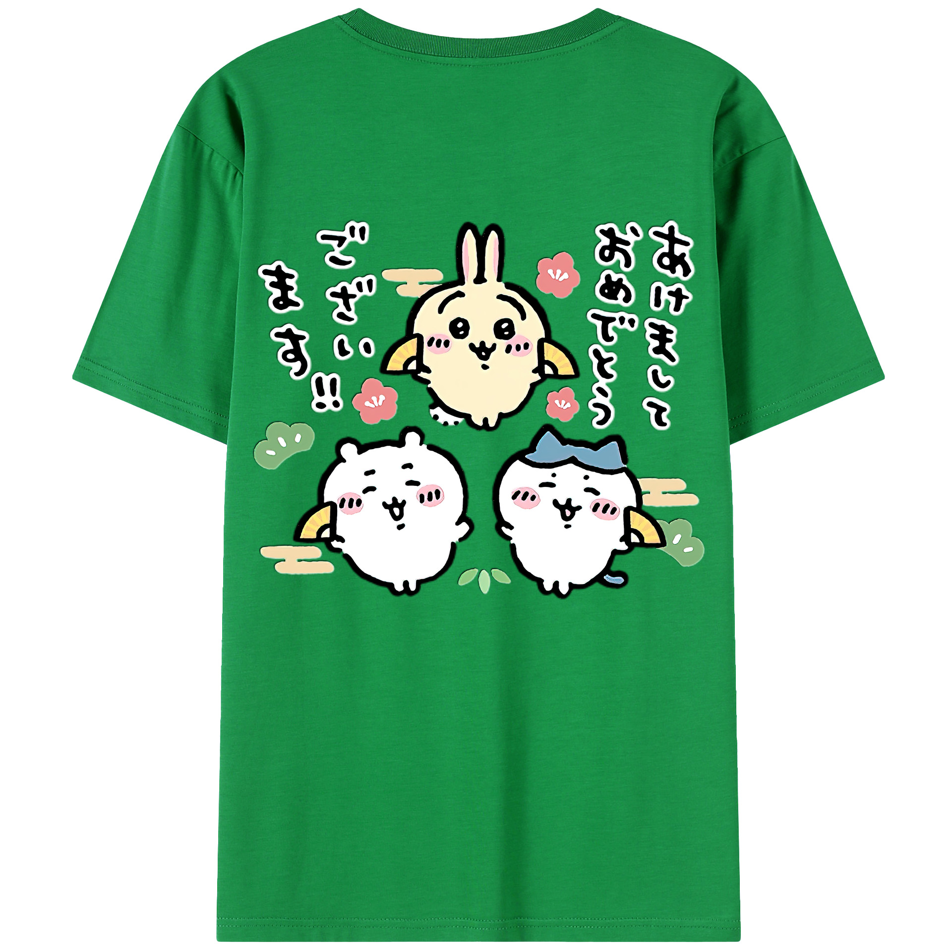 （画像用） ちいかわ ちいかわ Chii-kawa chiikawa 綿100％ メンズ半袖Tシャツ（バックプリント） 通気性