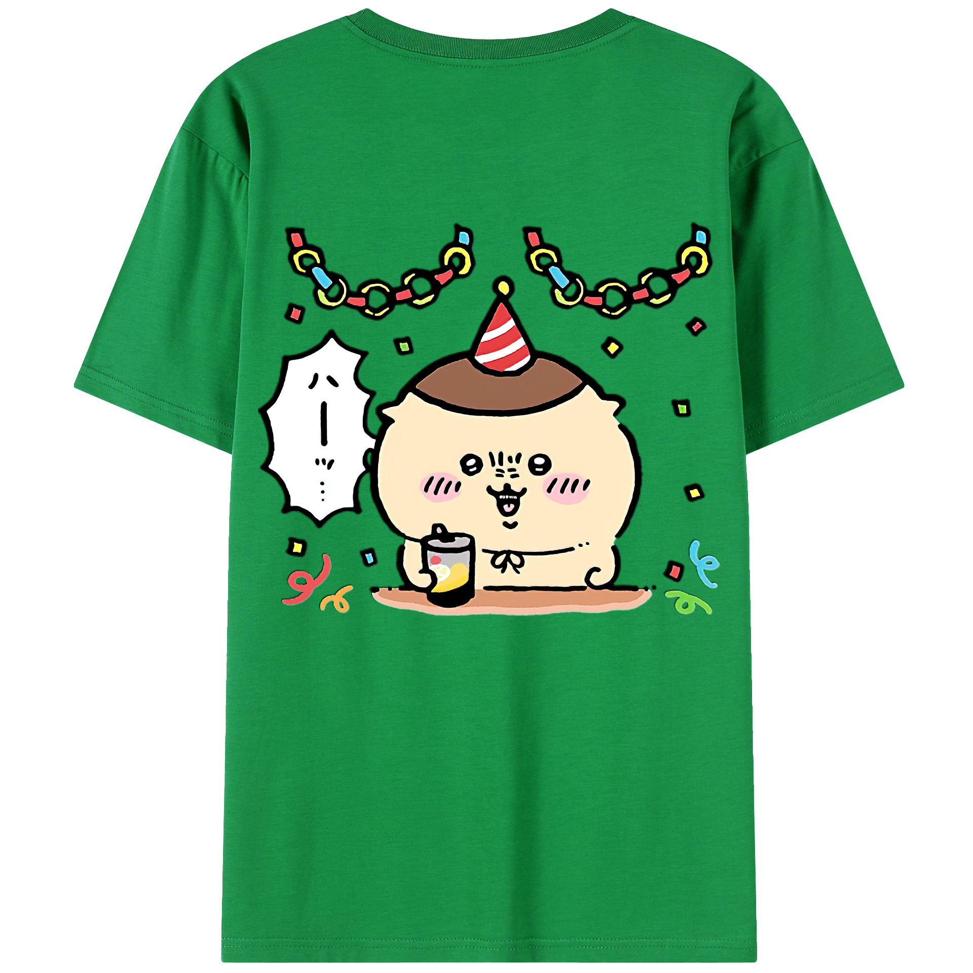 （画像用） ちいかわ くりまんじゅう Chii-kawa kuri manjū 綿100％ メンズ半袖Tシャツ（バックプリント） 通気性