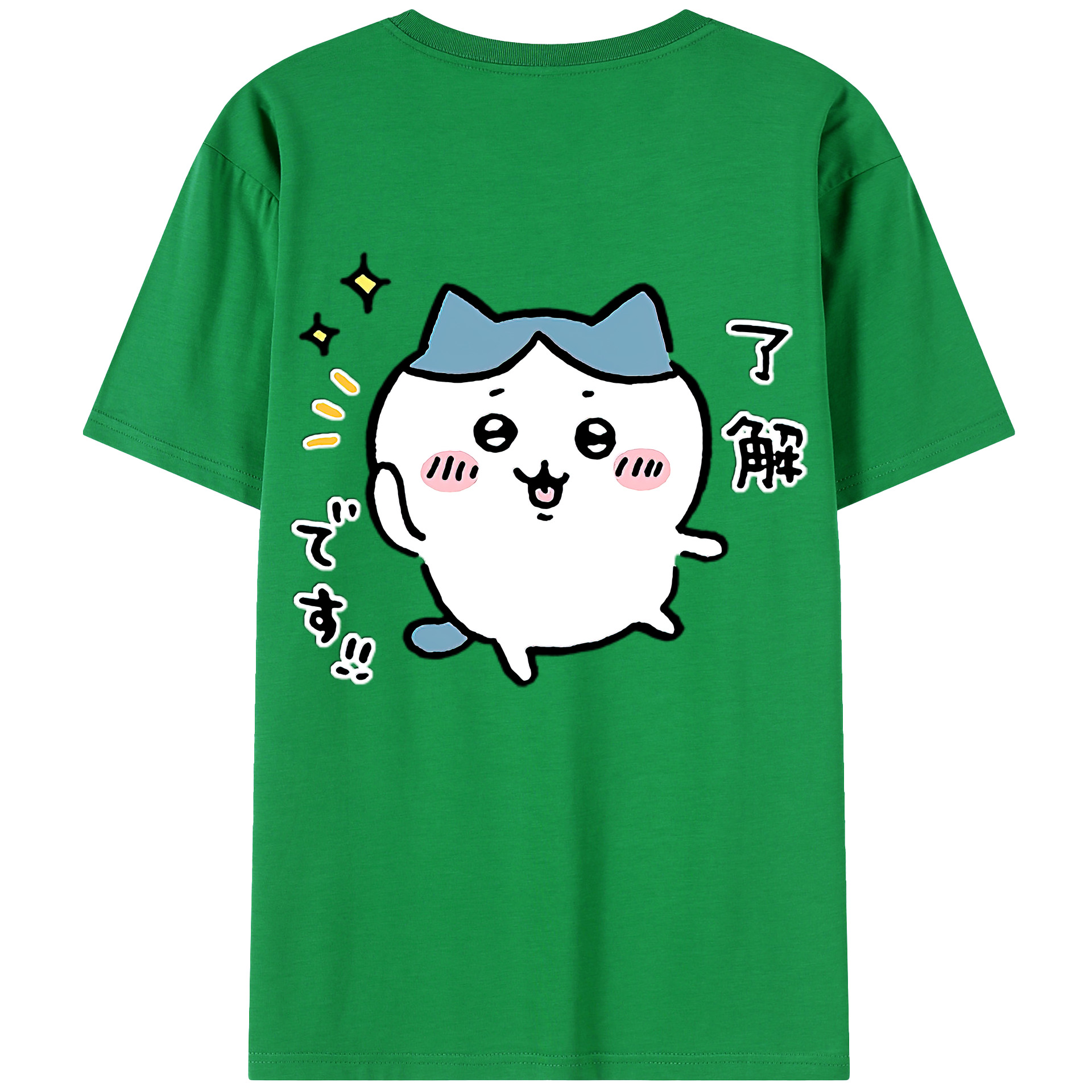 （画像用） ちいかわ ハチワレ Chii-kawa hachiware 綿100％ メンズ半袖Tシャツ（バックプリント） 通気性