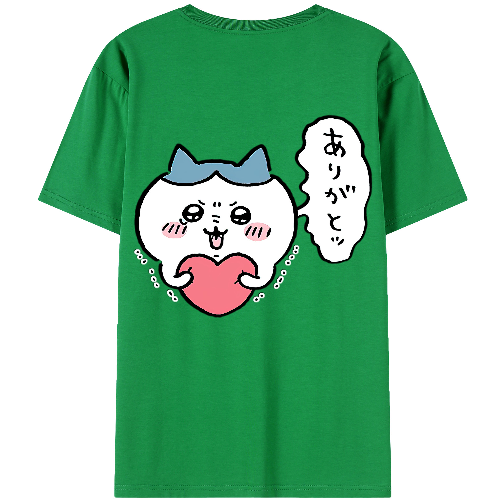 （画像用） ちいかわ ハチワレ Chii-kawa hachiware 綿100％ メンズ半袖Tシャツ（バックプリント） 通気性