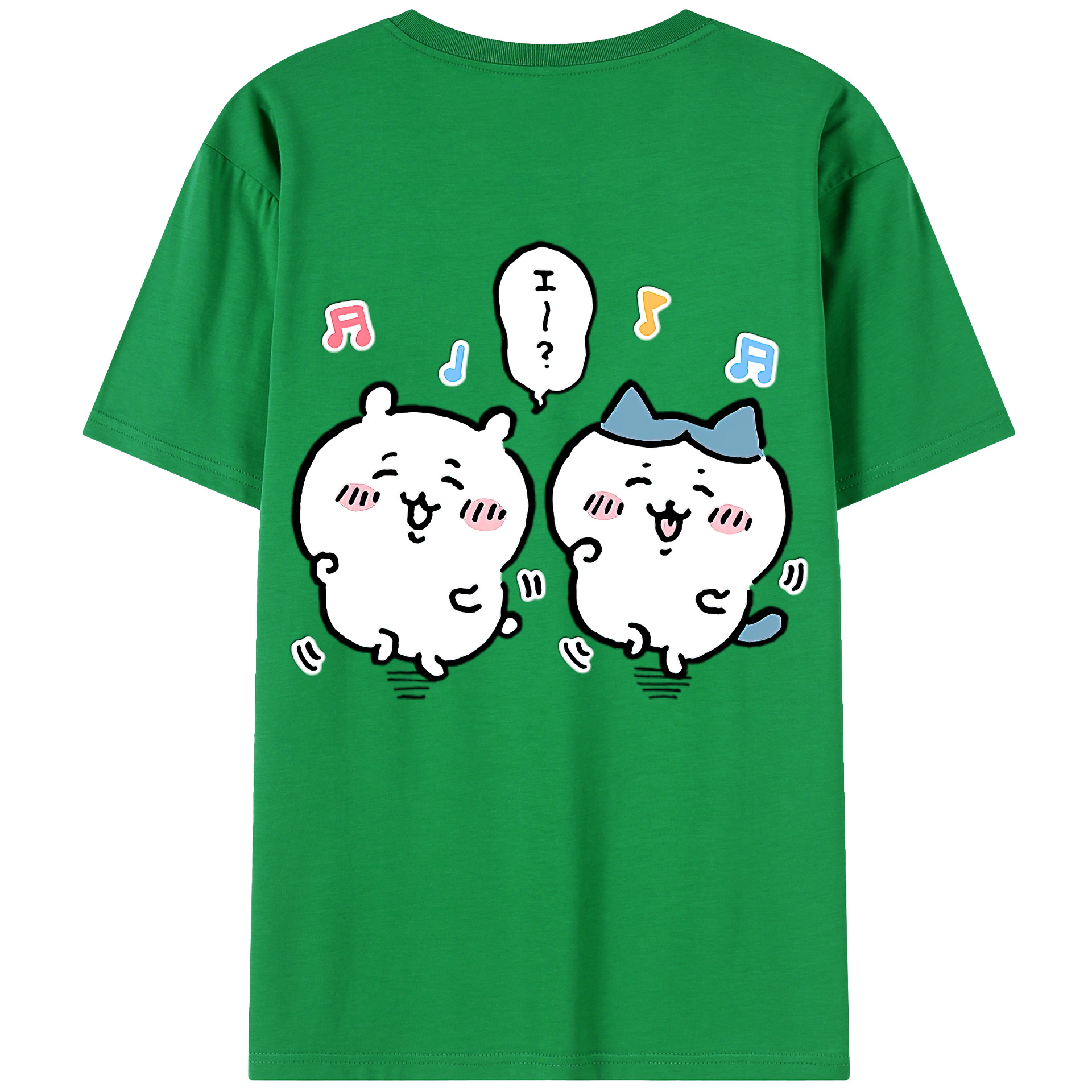 （画像用） ちいかわ ハチワレ Chii-kawa hachiware 綿100％ メンズ半袖Tシャツ（バックプリント） 通気性
