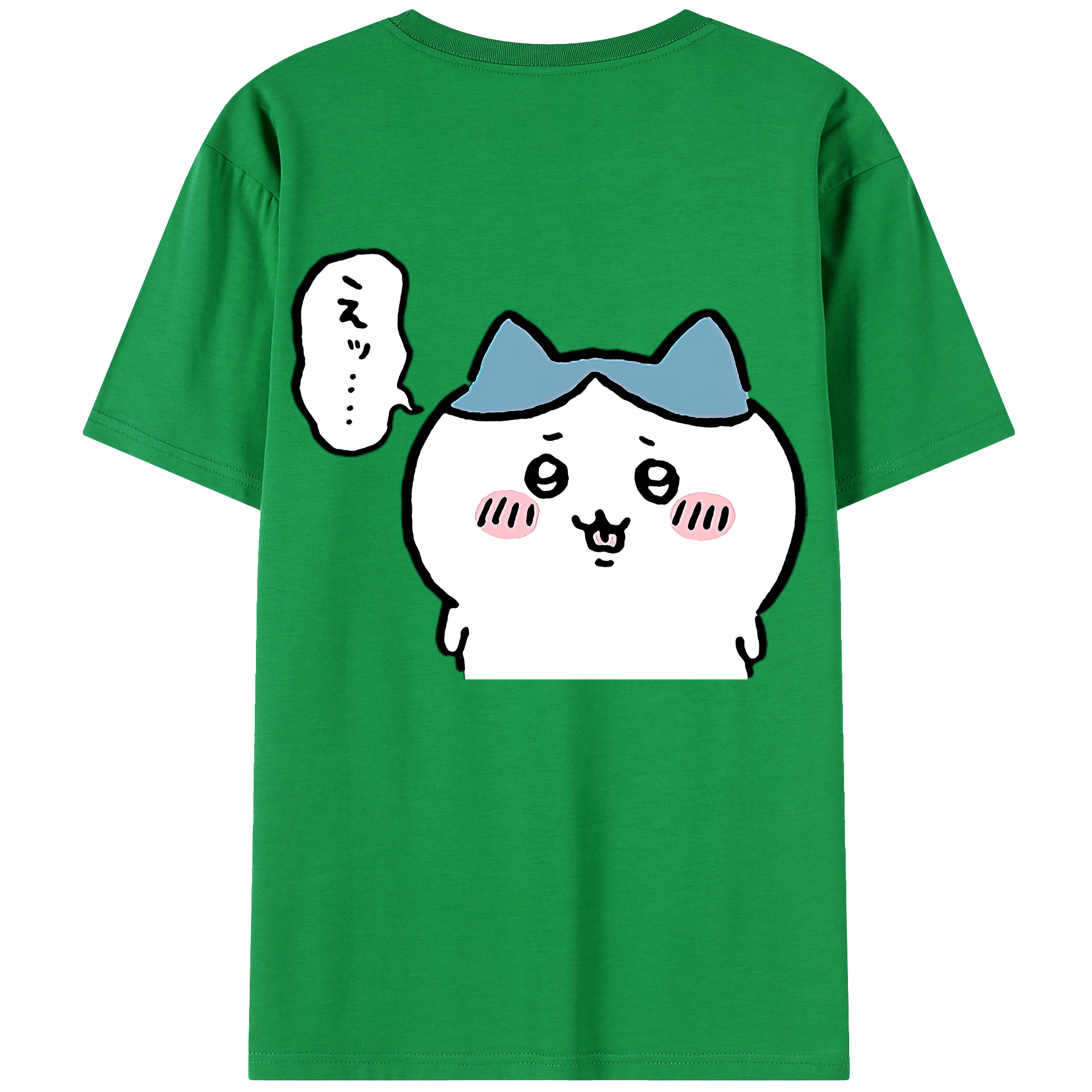（画像用） ちいかわ ハチワレ Chii-kawa hachiware 綿100％ メンズ半袖Tシャツ（バックプリント） 通気性