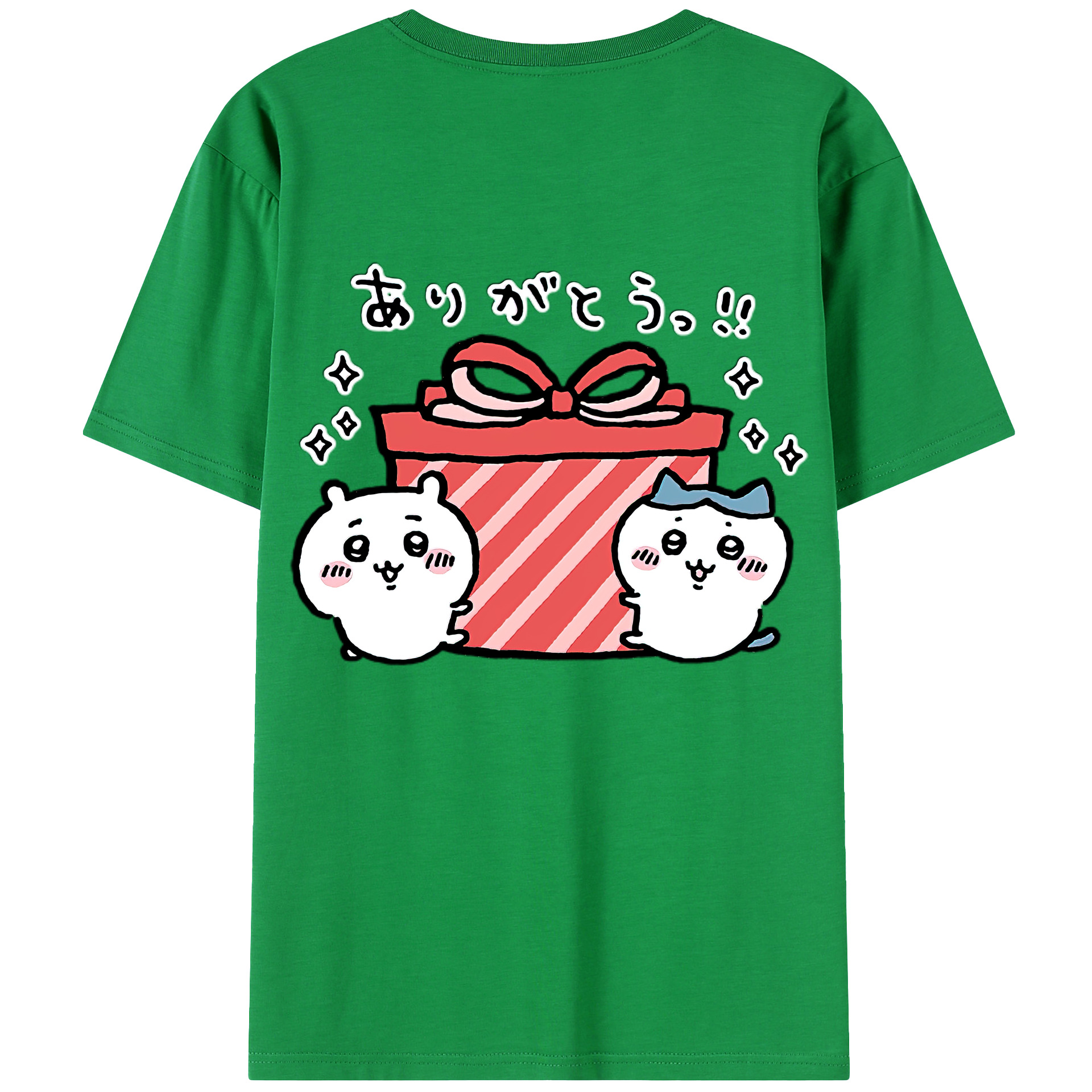 （画像用） ちいかわ ハチワレ Chii-kawa hachiware 綿100％ メンズ半袖Tシャツ（バックプリント） 通気性