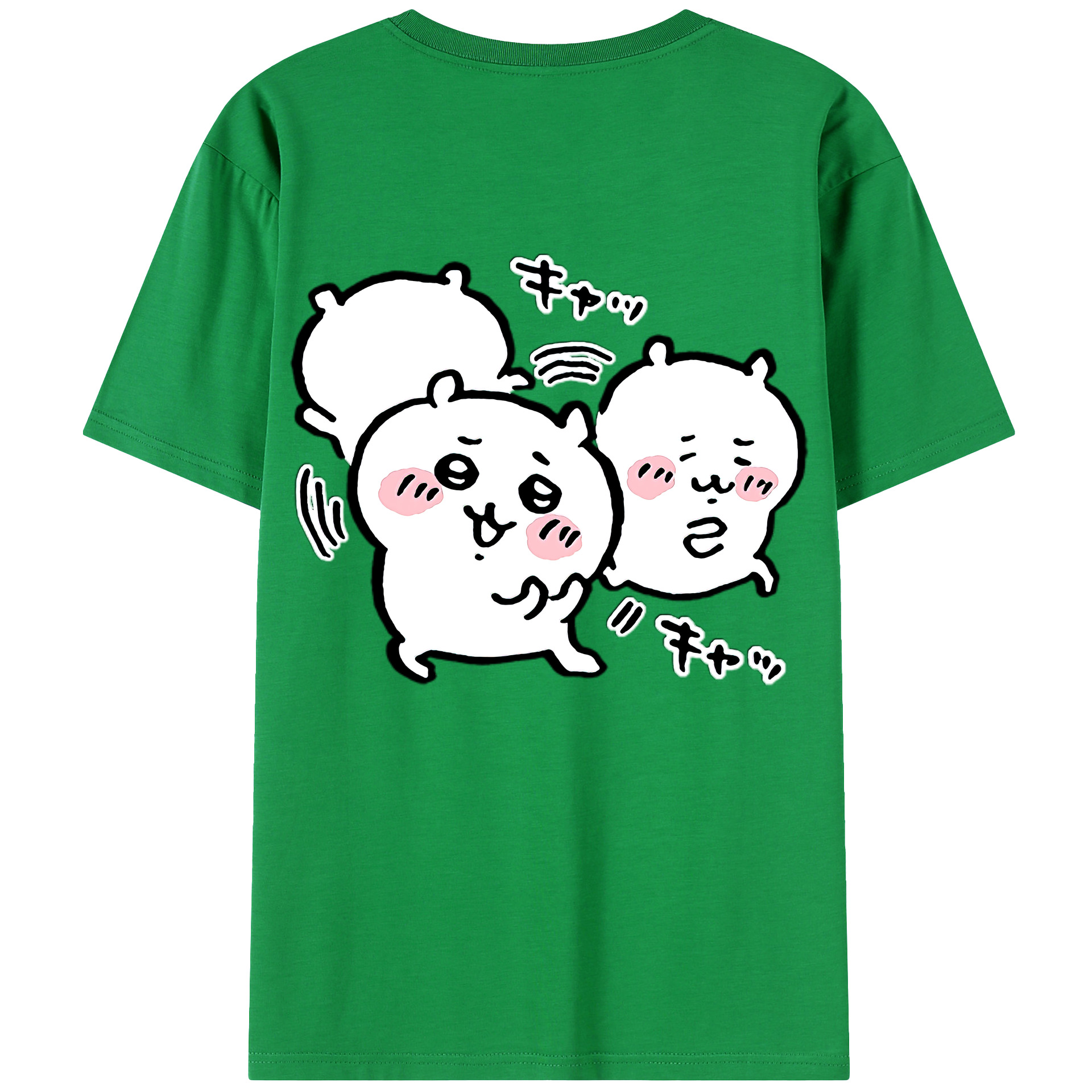 （画像用） ちいかわ ちいかわ Chii-kawa chiikawa 綿100％ メンズ半袖Tシャツ（バックプリント） 通気性