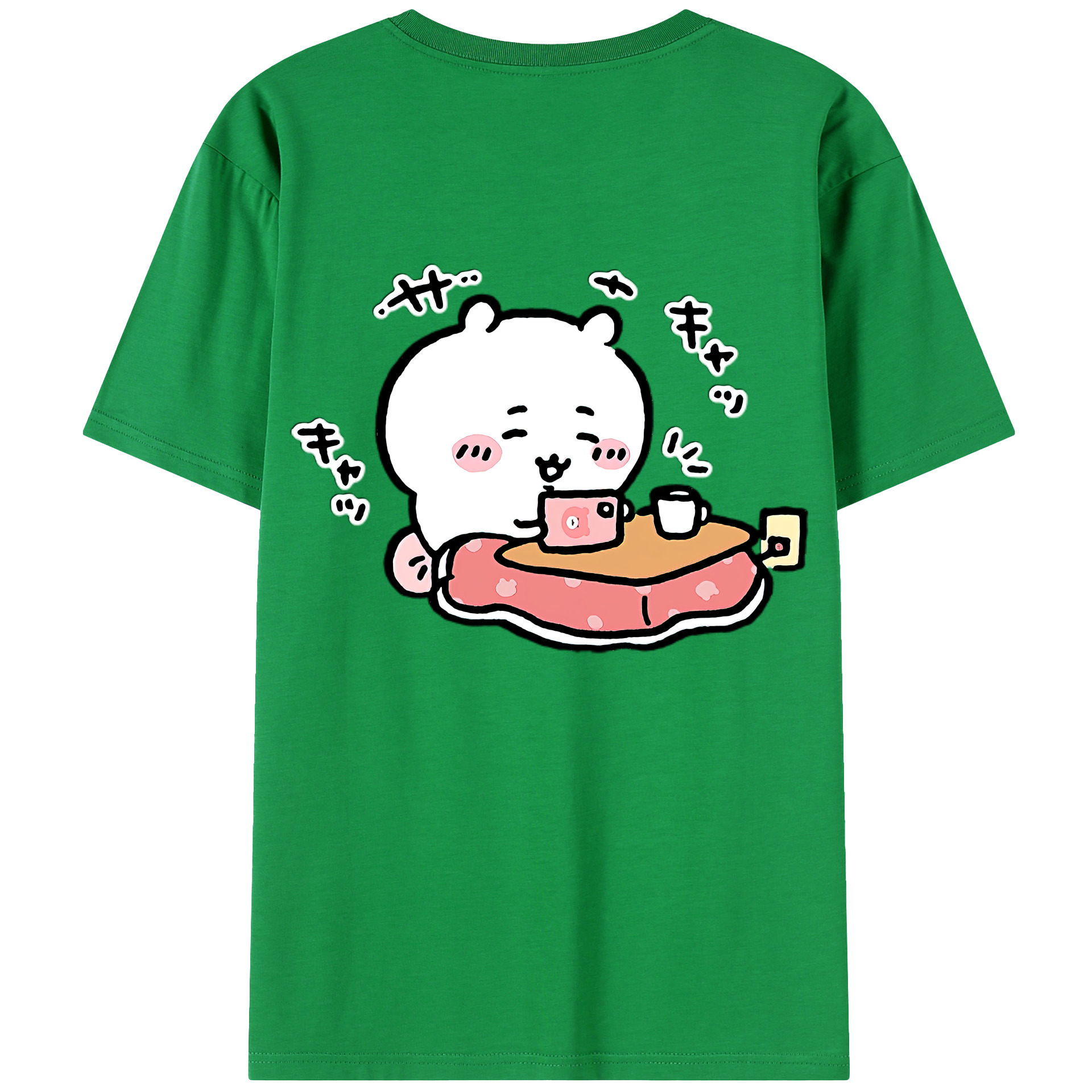 （画像用） ちいかわ ちいかわ Chii-kawa chiikawa 綿100％ メンズ半袖Tシャツ（バックプリント） 通気性