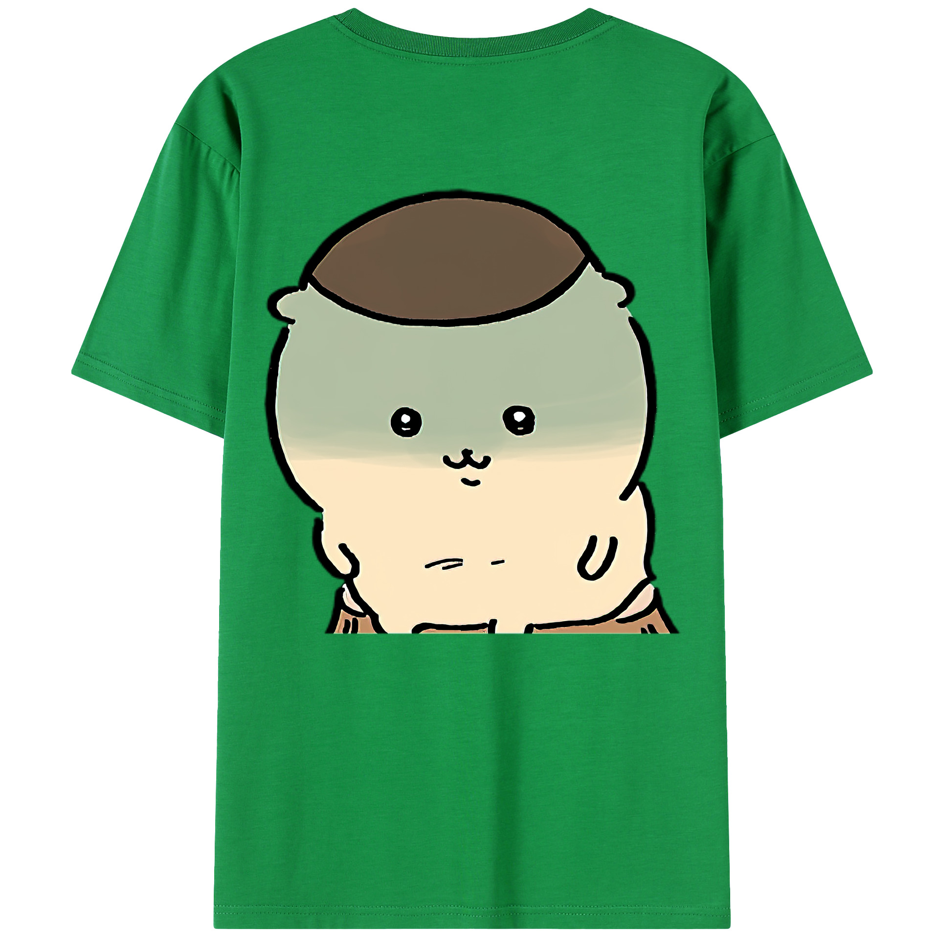 （画像用） ちいかわ くりまんじゅう Chii-kawa kuri manjū 綿100％ メンズ半袖Tシャツ（バックプリント） 通気性