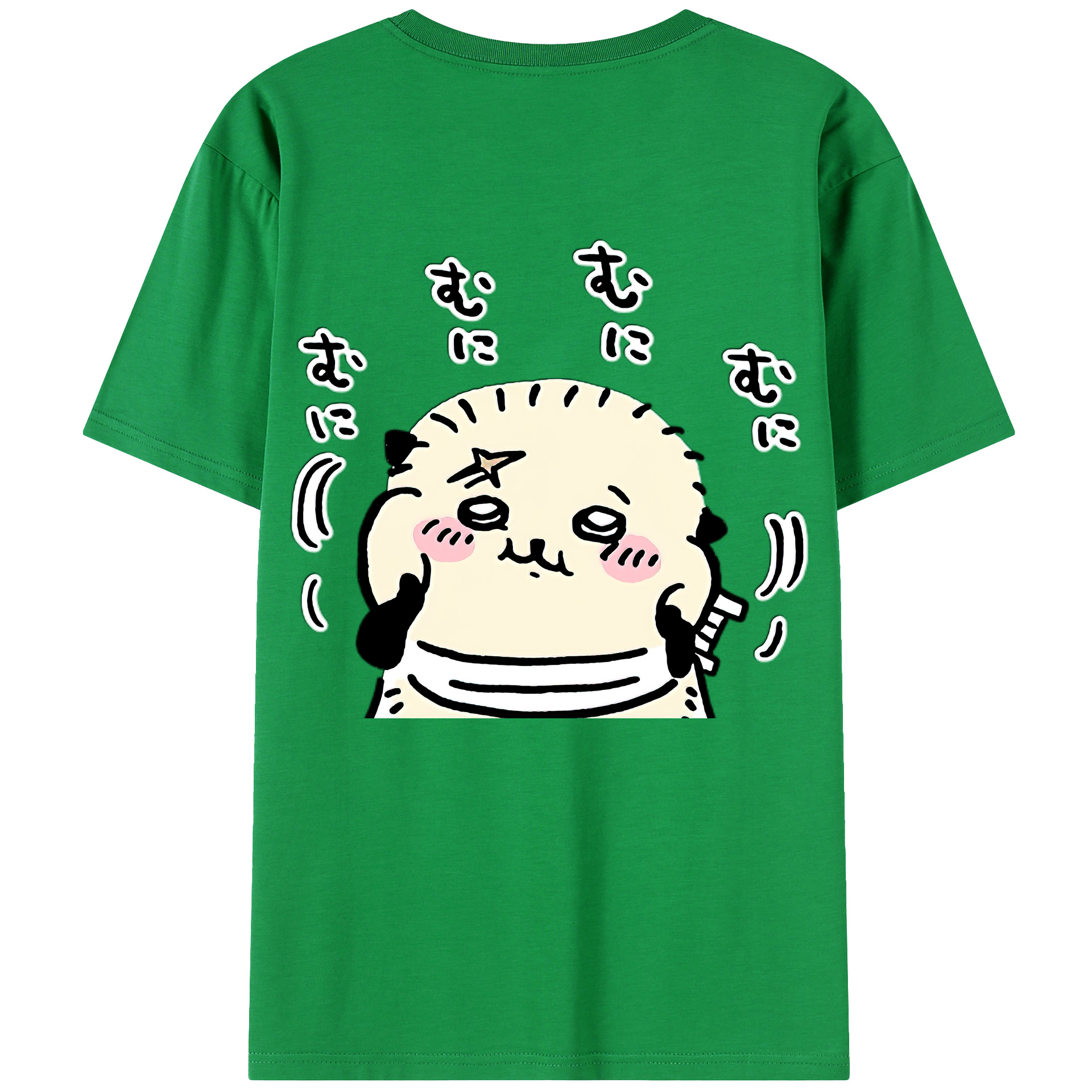 （画像用） ちいかわ ラッコ Chii-kawa Sea otter 綿100％ メンズ半袖Tシャツ（バックプリント） 通気性