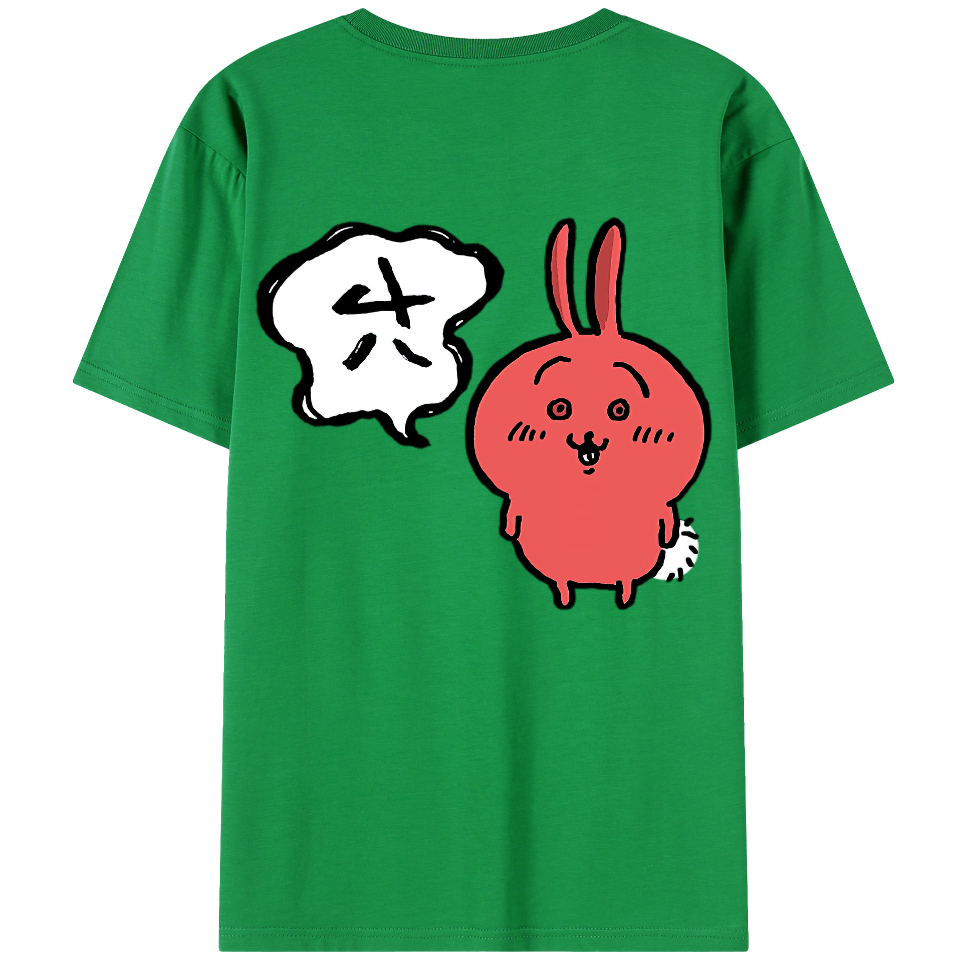 （画像用） ちいかわ ハチワレ Chii-kawa hachiware 綿100％ メンズ半袖Tシャツ（バックプリント） 通気性
