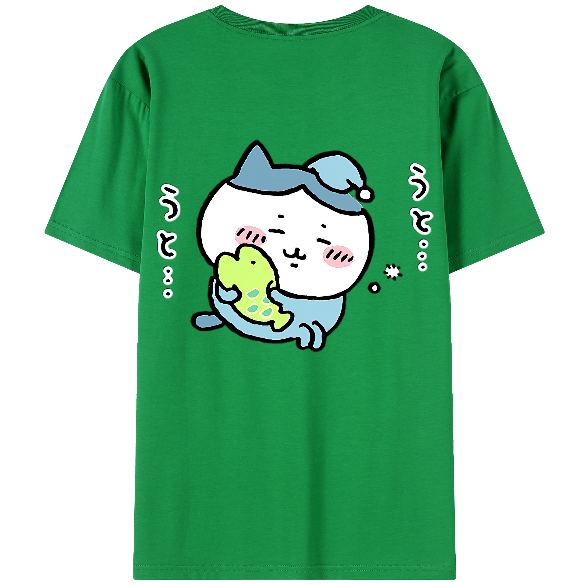 （画像用） ちいかわ ハチワレ Chii-kawa hachiware 綿100％ メンズ半袖Tシャツ（バックプリント） 通気性