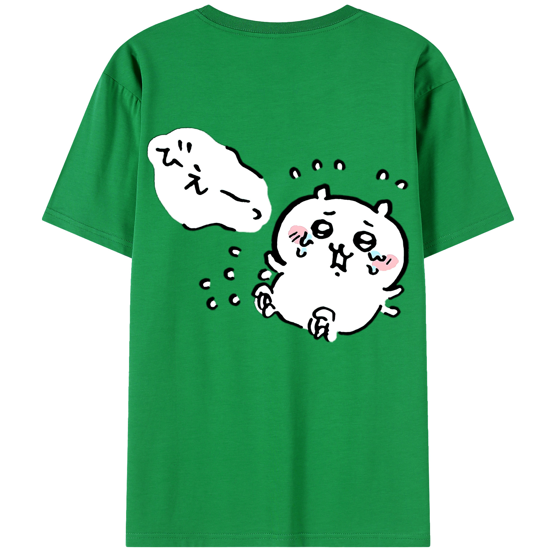 （画像用） ちいかわ ちいかわ Chii-kawa chiikawa 綿100％ メンズ半袖Tシャツ（バックプリント） 通気性