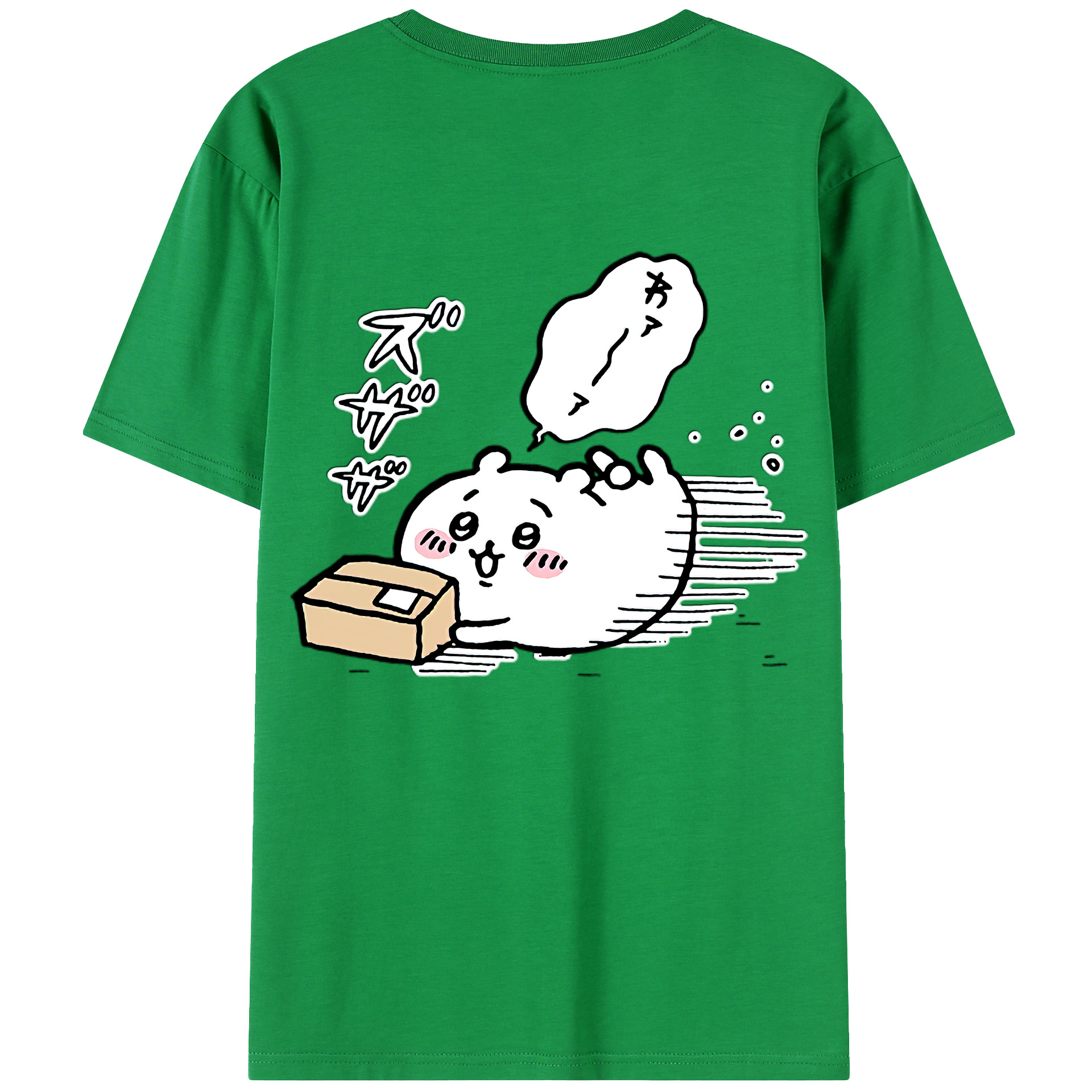 （画像用） ちいかわ ちいかわ Chii-kawa chiikawa 綿100％ メンズ半袖Tシャツ（バックプリント） 通気性