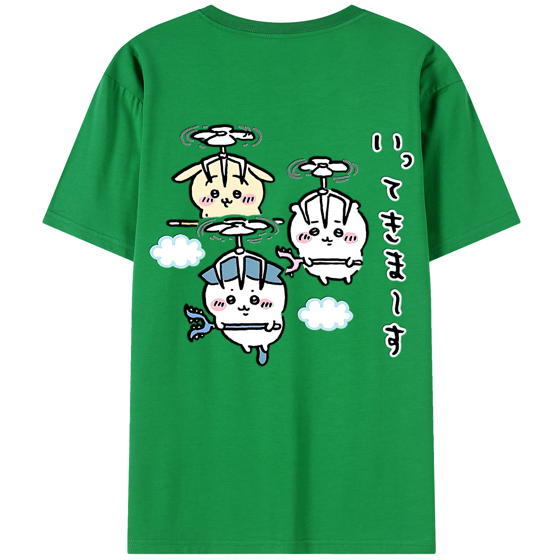 （画像用） ちいかわ ちいかわ Chii-kawa chiikawa 綿100％ メンズ半袖Tシャツ（バックプリント） 通気性
