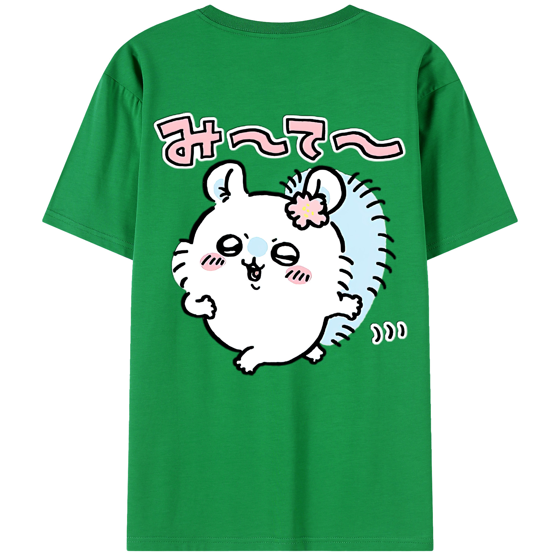 （画像用） ちいかわ モモンガ Chii-kawa Momonga 綿100％ メンズ半袖Tシャツ（バックプリント） 通気性