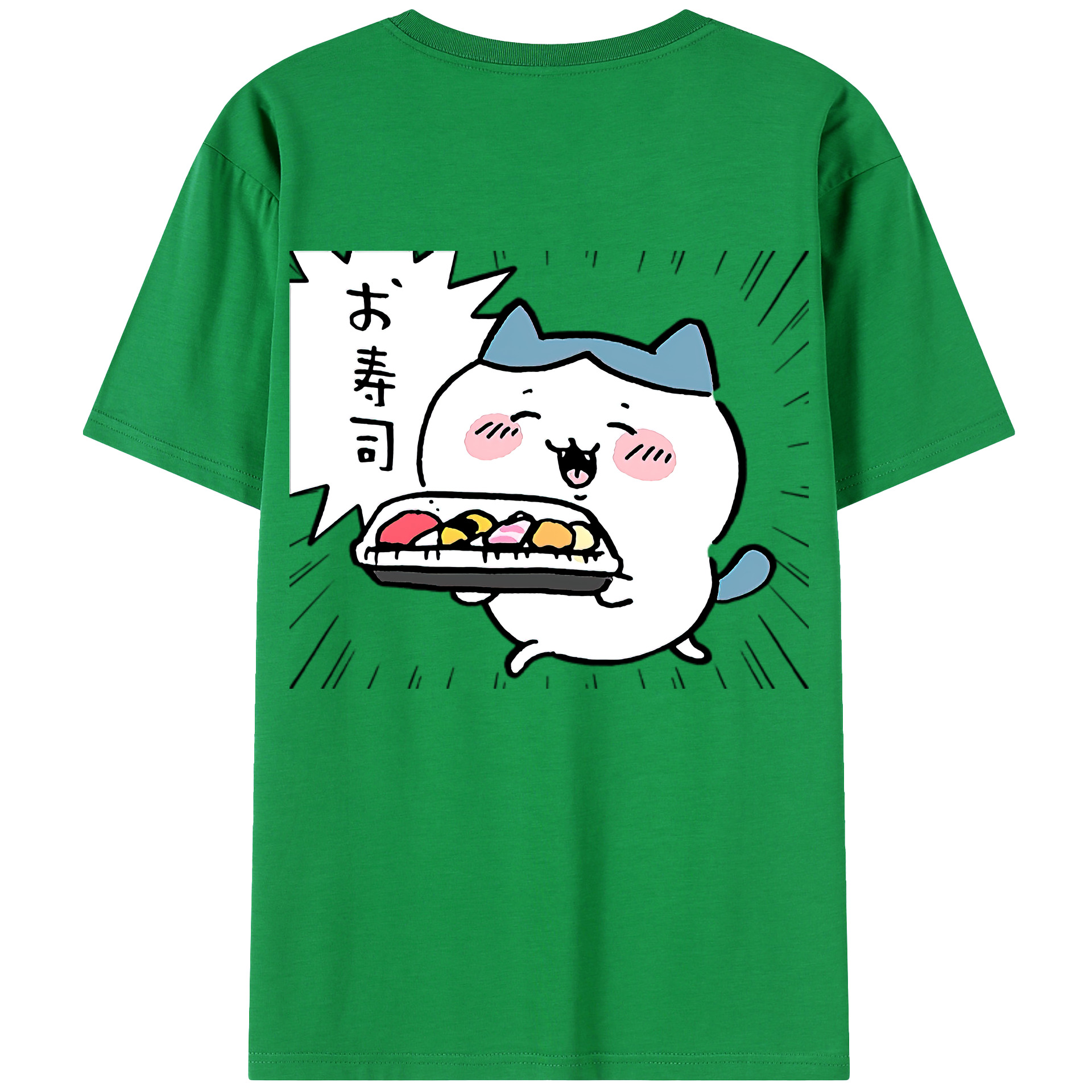 （画像用） ちいかわ ハチワレ Chii-kawa hachiware 綿100％ メンズ半袖Tシャツ（バックプリント） 通気性