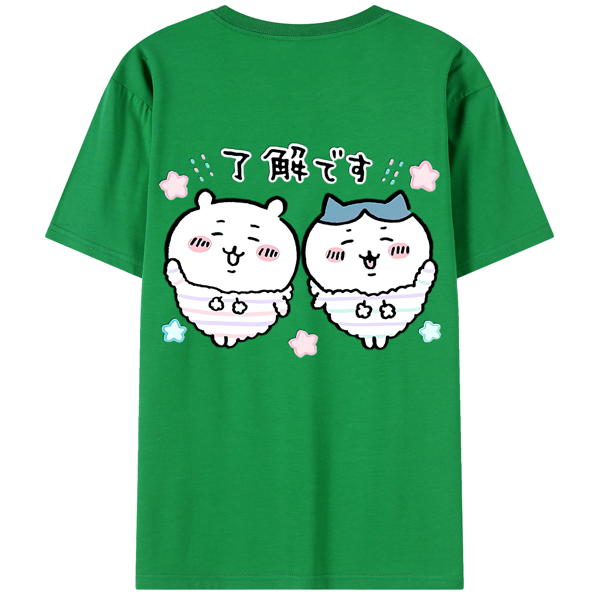（画像用） ちいかわ ハチワレ Chii-kawa hachiware 綿100％ メンズ半袖Tシャツ（バックプリント） 通気性
