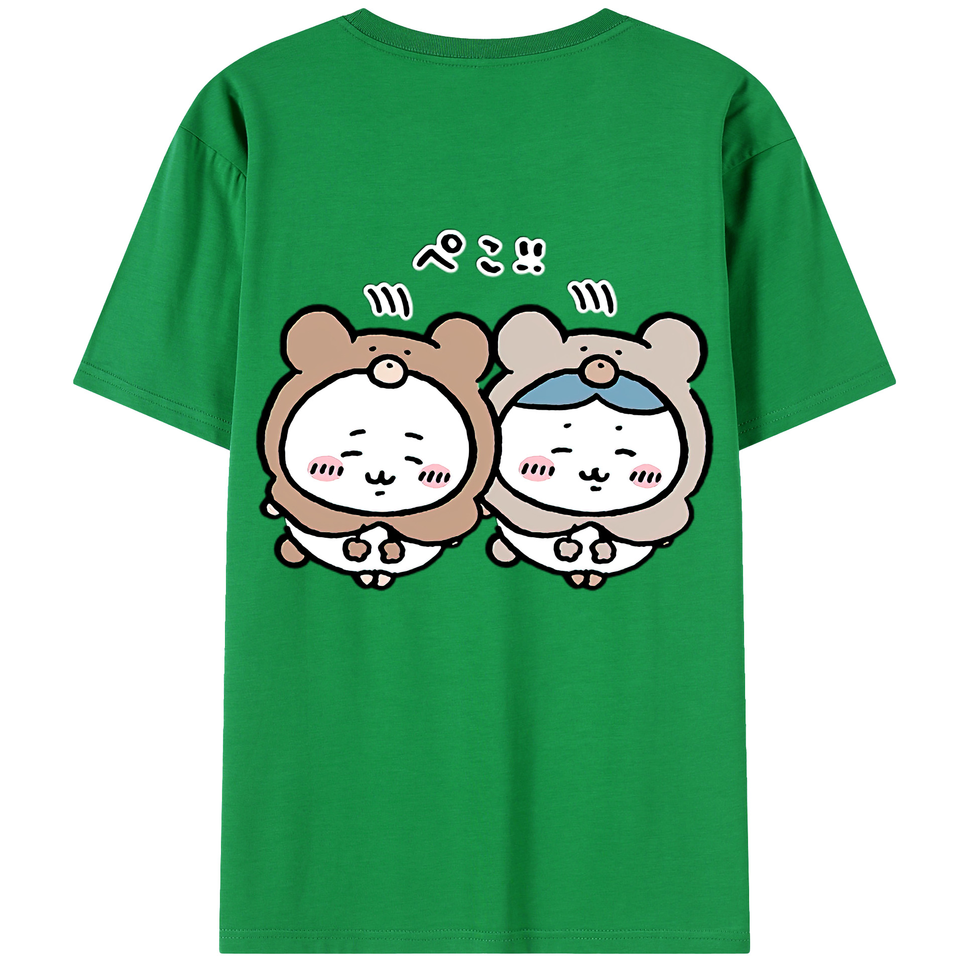 （画像用） ちいかわ ハチワレ Chii-kawa hachiware 綿100％ メンズ半袖Tシャツ（バックプリント） 通気性