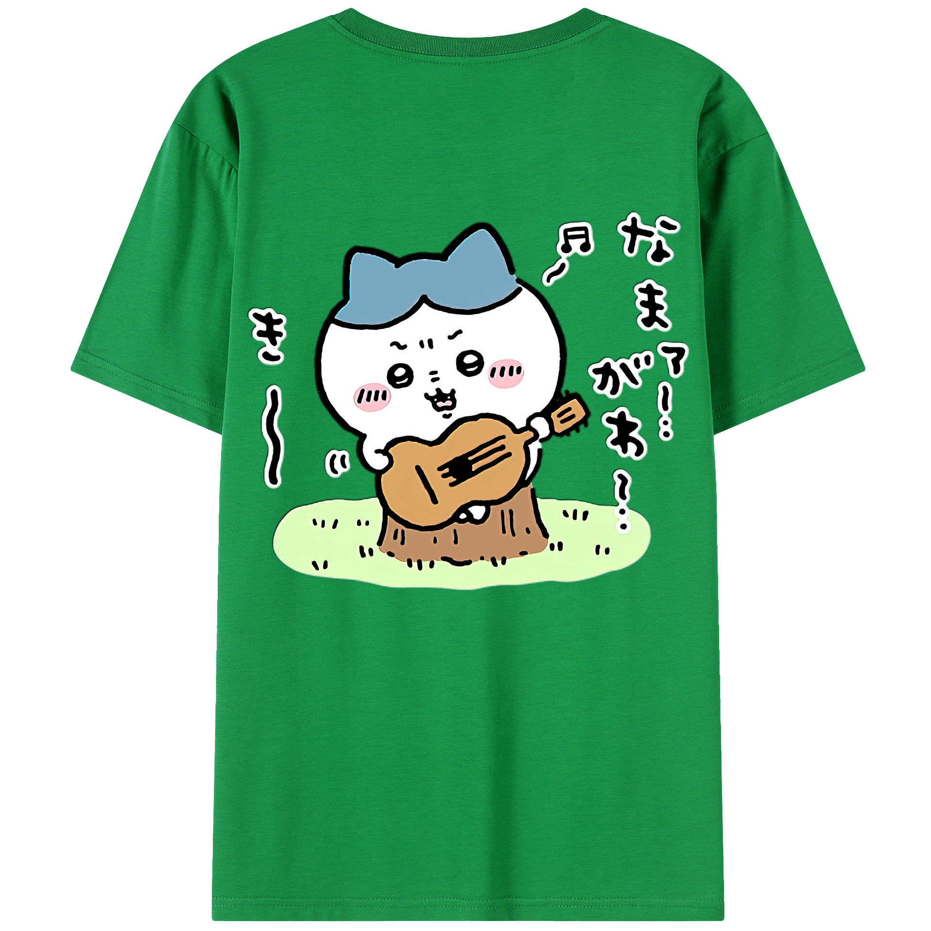 （画像用） ちいかわ ハチワレ Chii-kawa hachiware 綿100％ メンズ半袖Tシャツ（バックプリント） 通気性