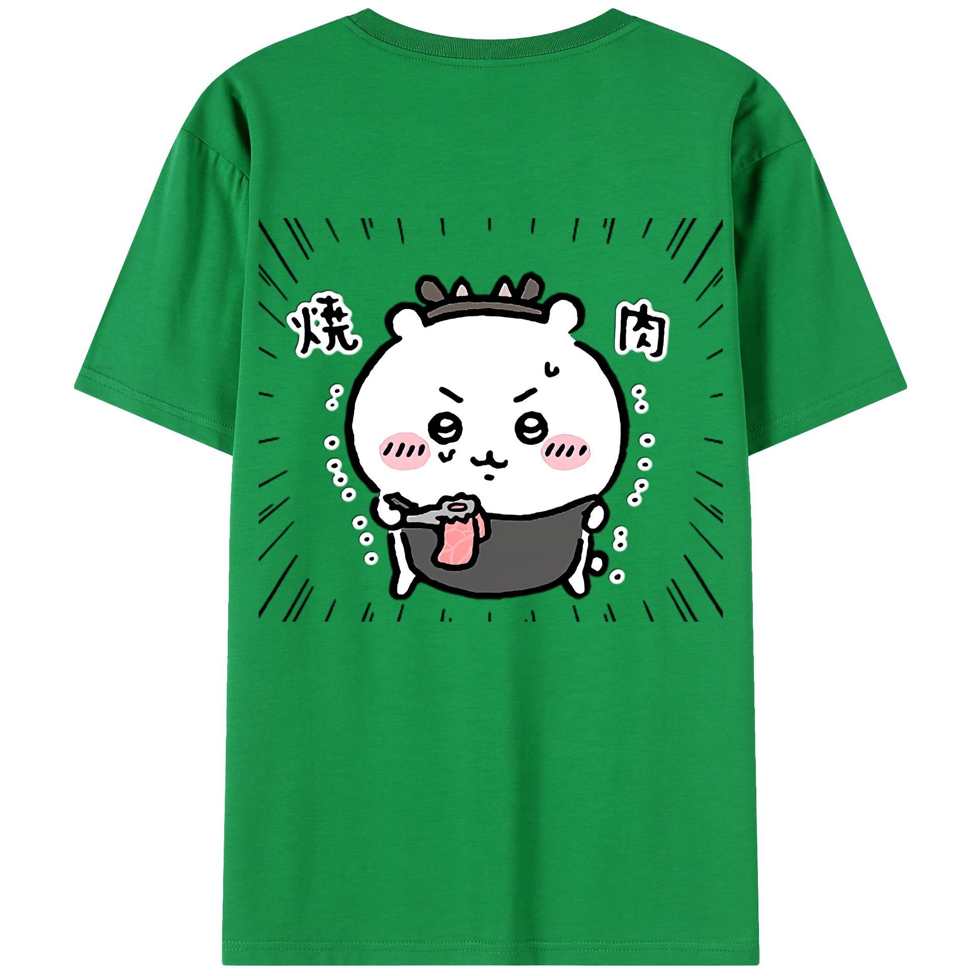（画像用） ちいかわ ちいかわ Chii-kawa chiikawa 綿100％ メンズ半袖Tシャツ（バックプリント） 通気性